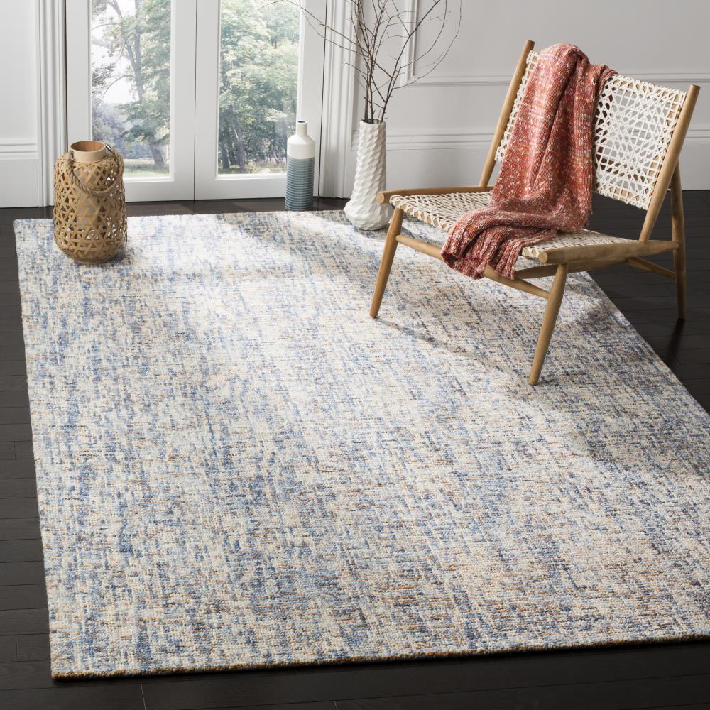 Abstract ABT468 Handmade Indoor Area Rug - Dark Blue/Rust - 5'x8' - Safavieh