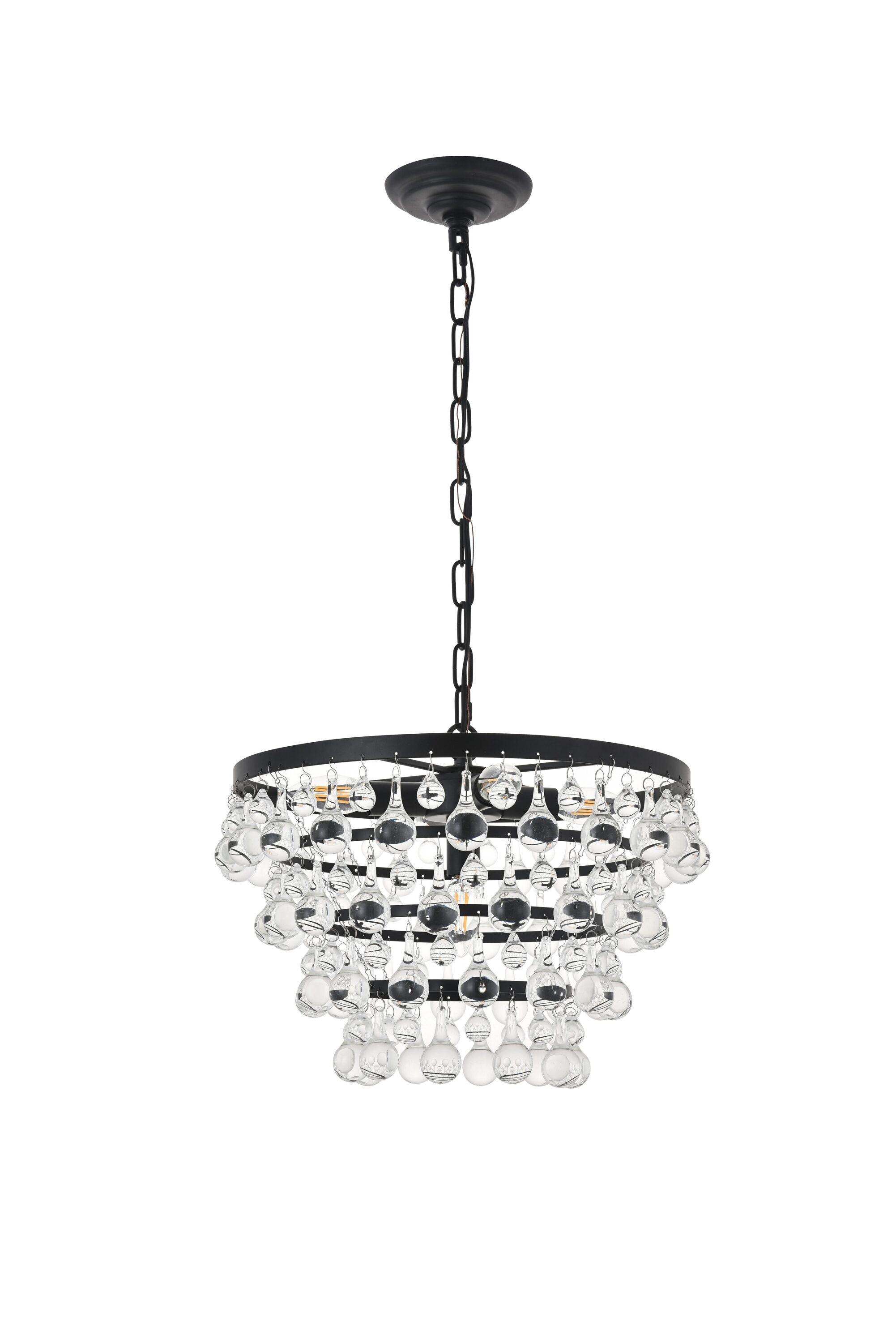 Elegant Lighting Kora 5 light Black Pendant