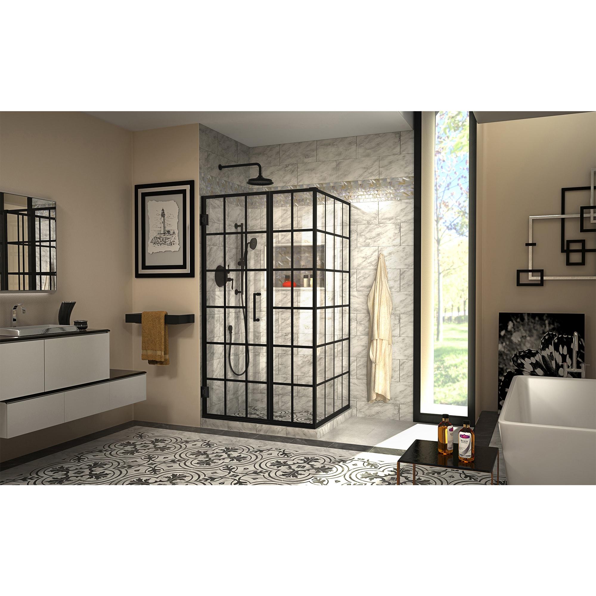 Unidoor Toulon Frameless 39.88" x 72" Rectangle Hinged Shower Enclosure