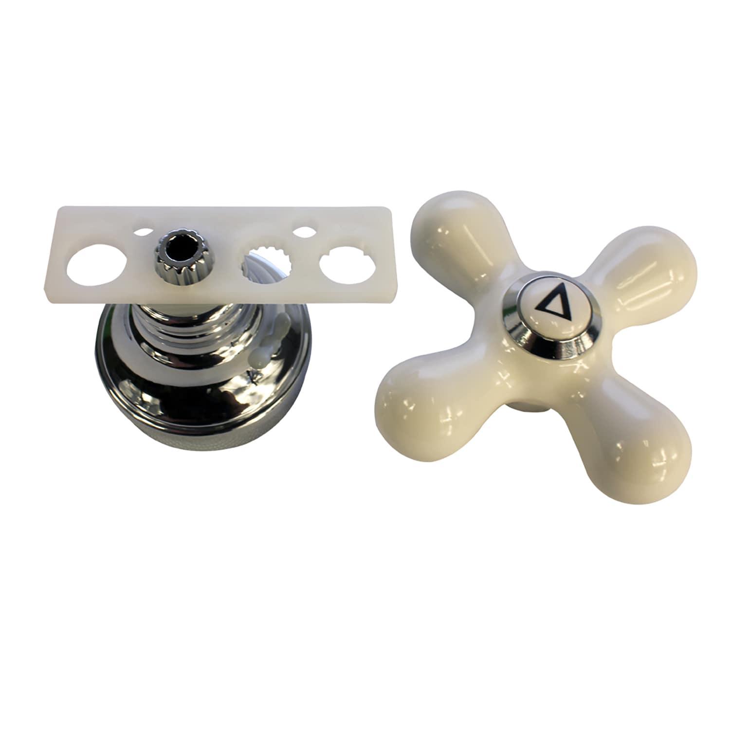 Danco Cross-Arm Faucet Handle | Sink & Bathtub Handle | White Porcelain/Chrome (46004)