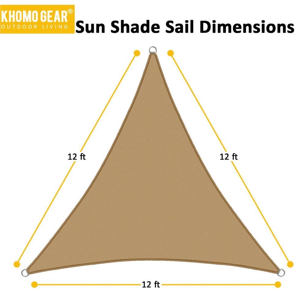 Khomo Gear Sun 12' Triangle Shade Sail