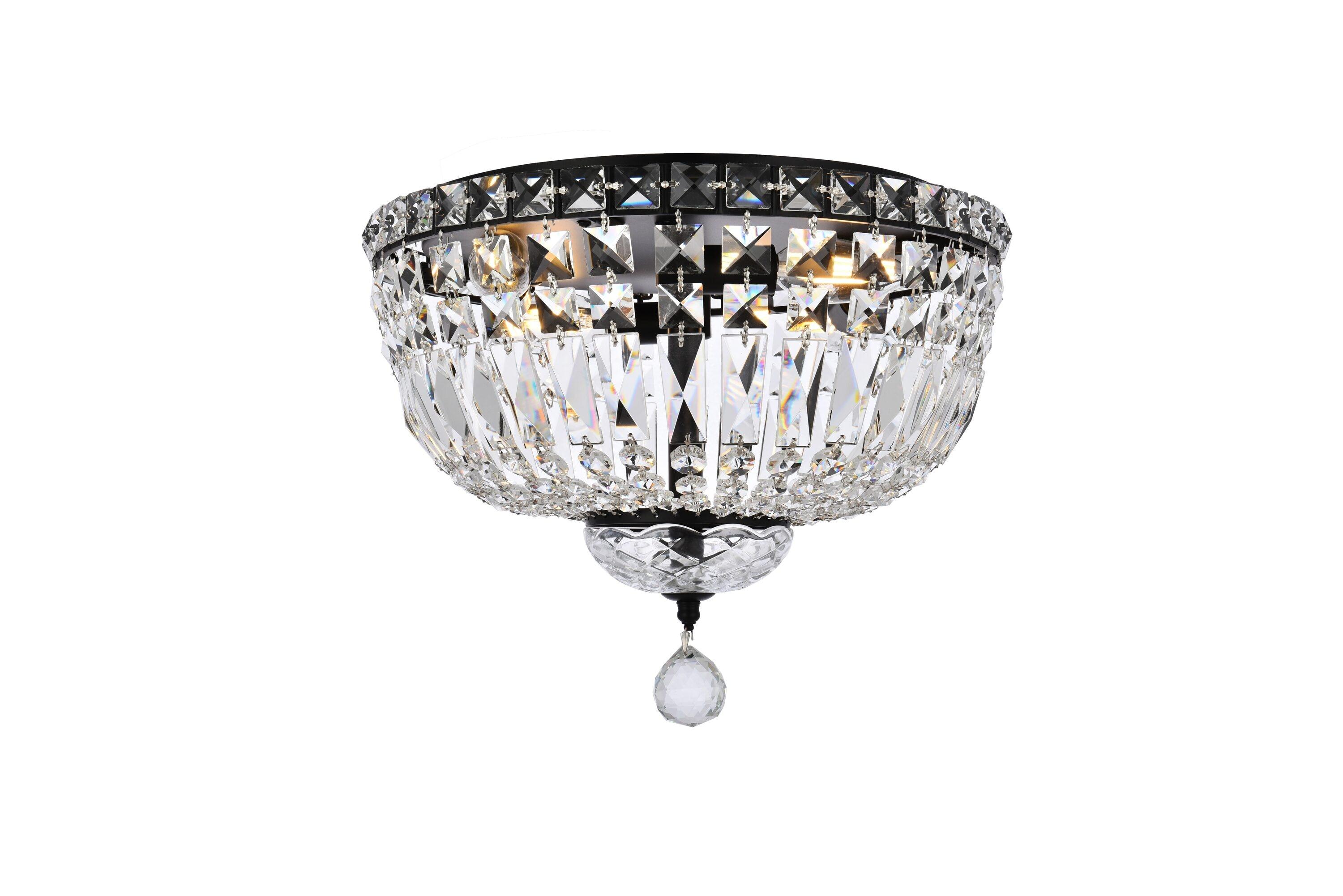 Elegant Lighting Tranquil 14 inch black flush mount