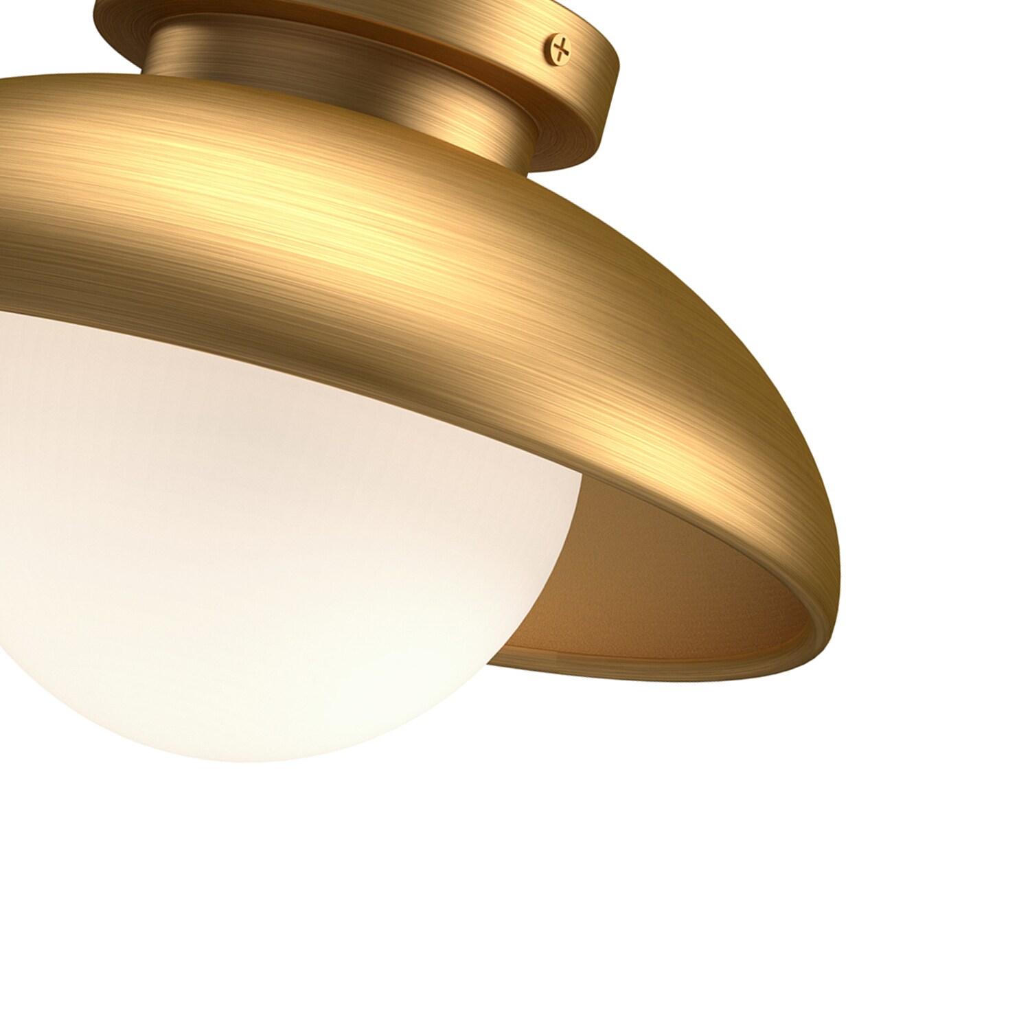 Rubio 16'' Aged Gold and Matte Black Mid-Century Flush Mount
