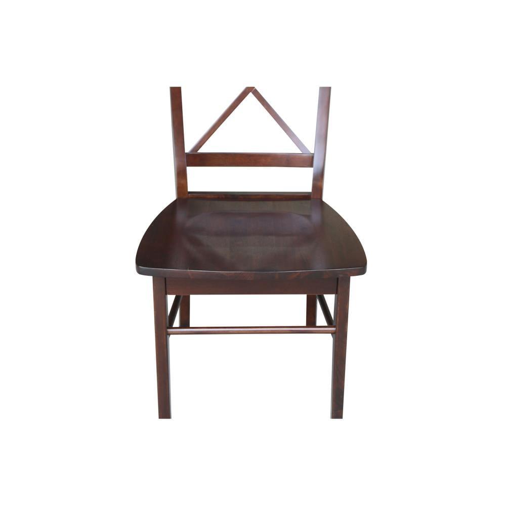 Set of 2 X Back Chairs with Solid Wood - International Concepts