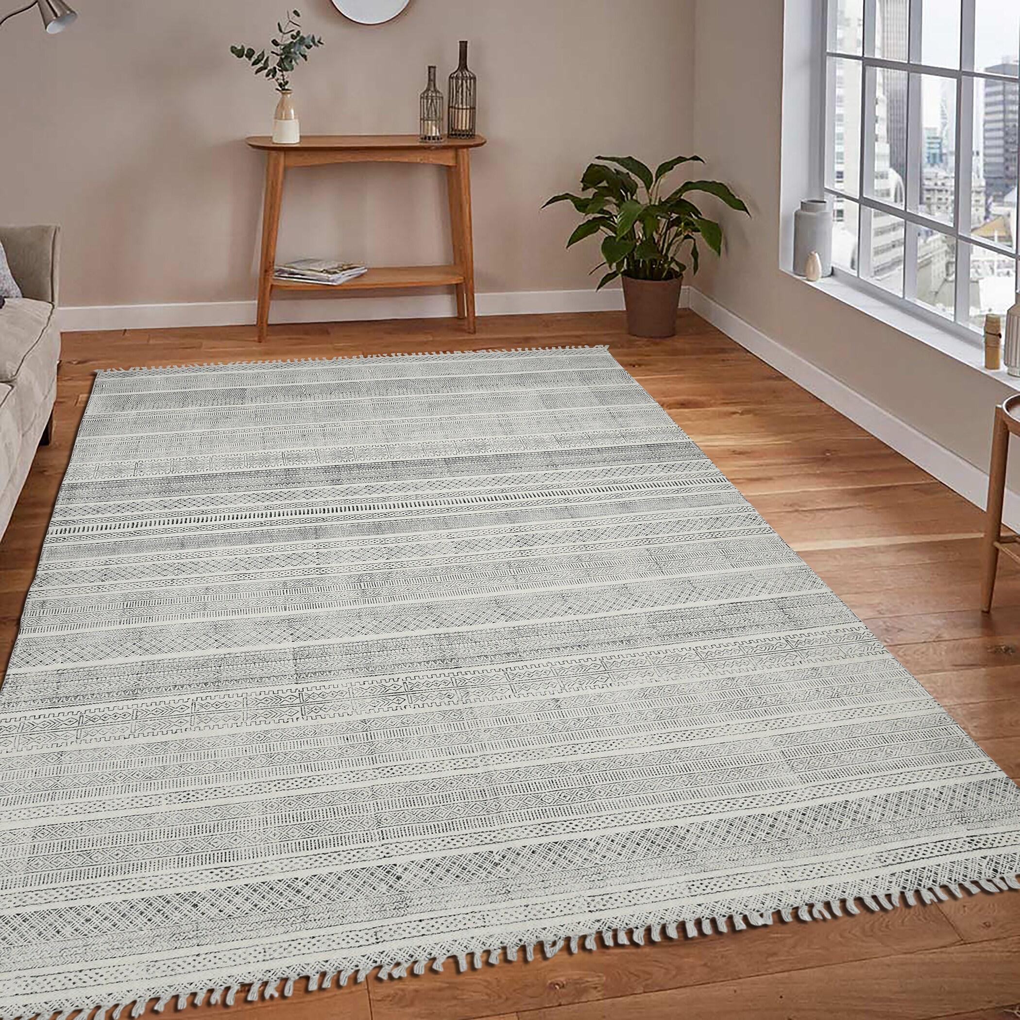 Dune Alliya Charcoal Flatweave Cotton Area Rug