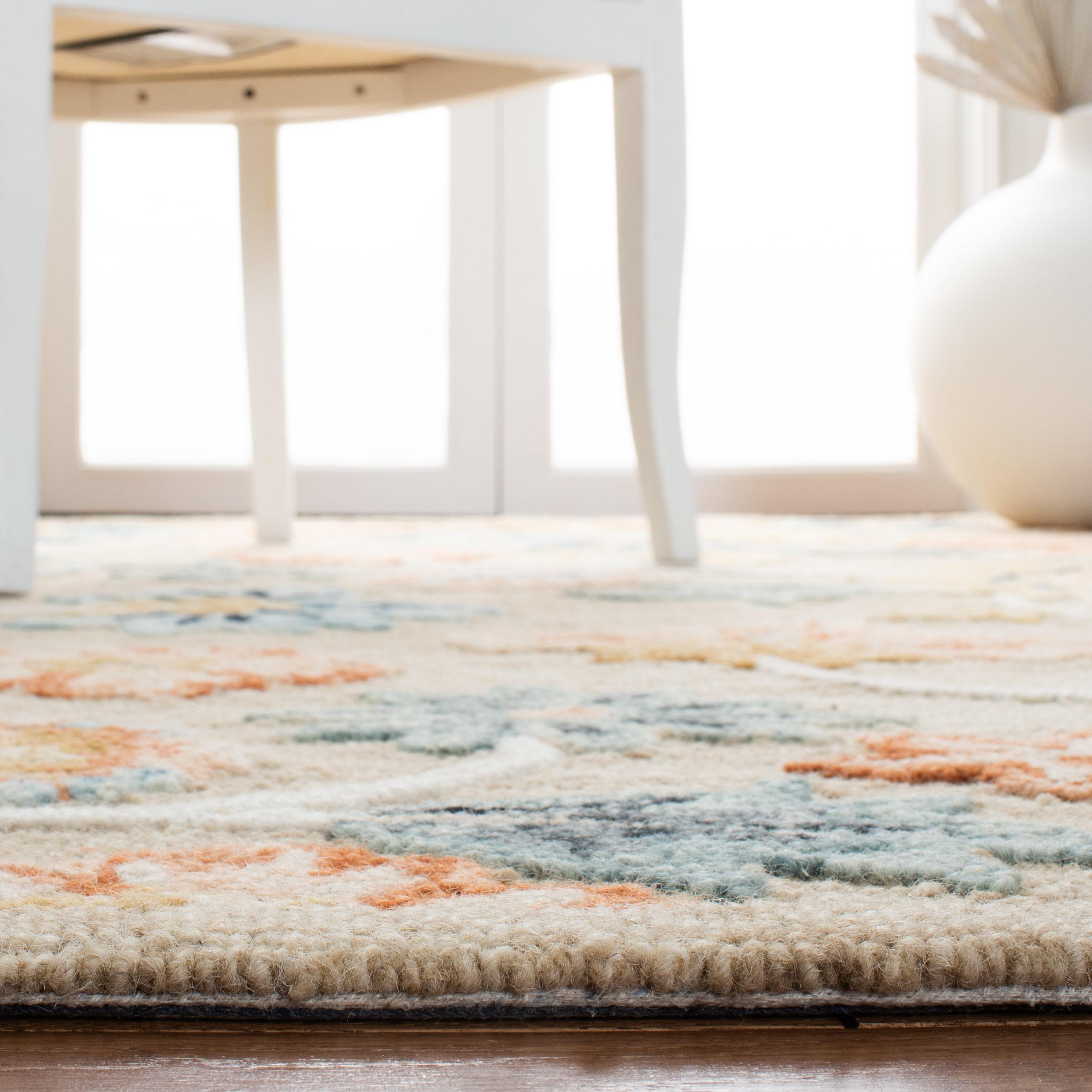 Metro MET103 Hand Tufted Area Rug - Beige/Blue - 6'x6' - Safavieh.