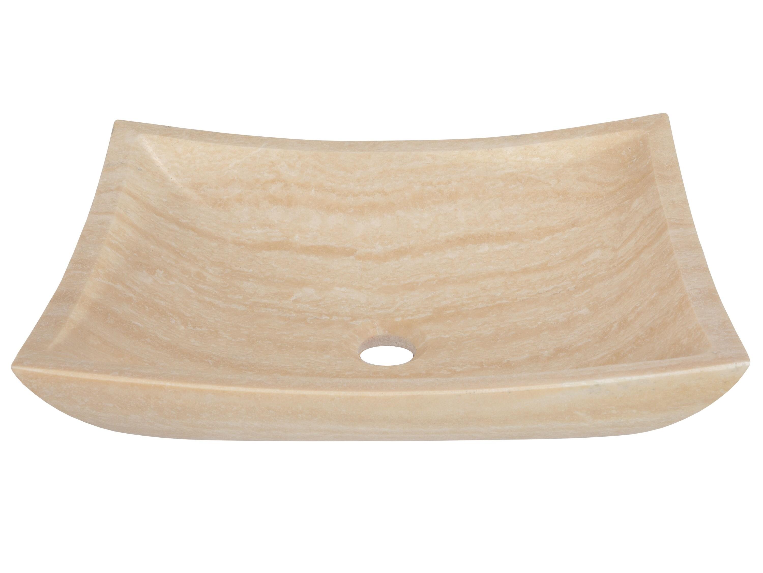 Eden Bath Zen 14.75'' Beige Stone Rectangular Bathroom Sink