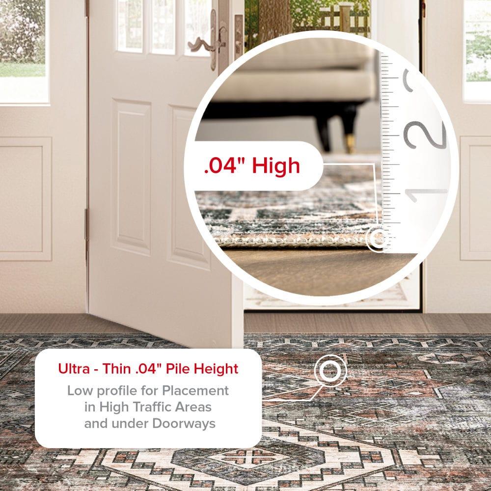 Nuloom 5x8 Machine Washable Rain Haven Vintage Medallion Indoor Area Rug, Rust Non-Slip Backing, Stain Resistant, BedroomLiving Room, Kitchen