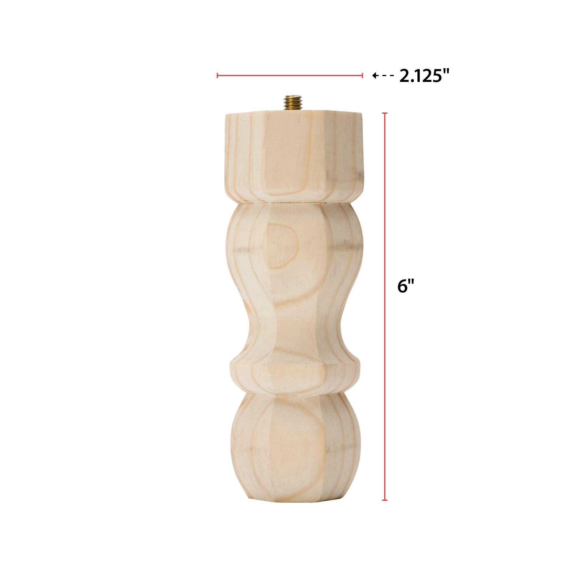 Waddell 6 in. H Traditional Pine Table Leg