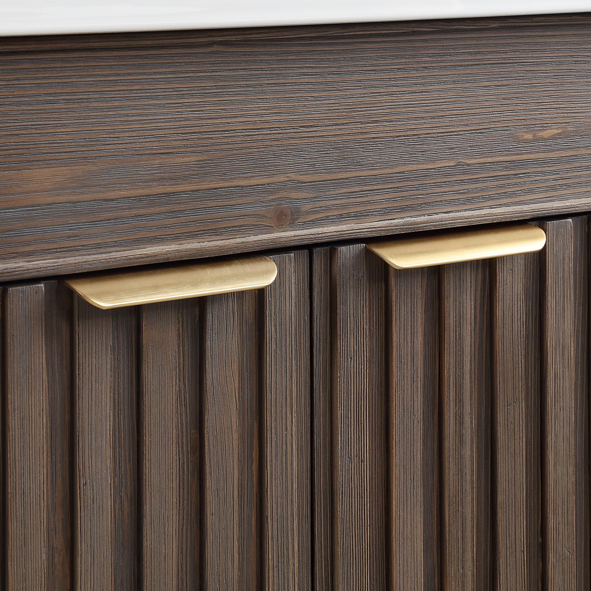 Palos 24" Single Bath Vanity in Spruce Antique Brown with White Ceramic Basin