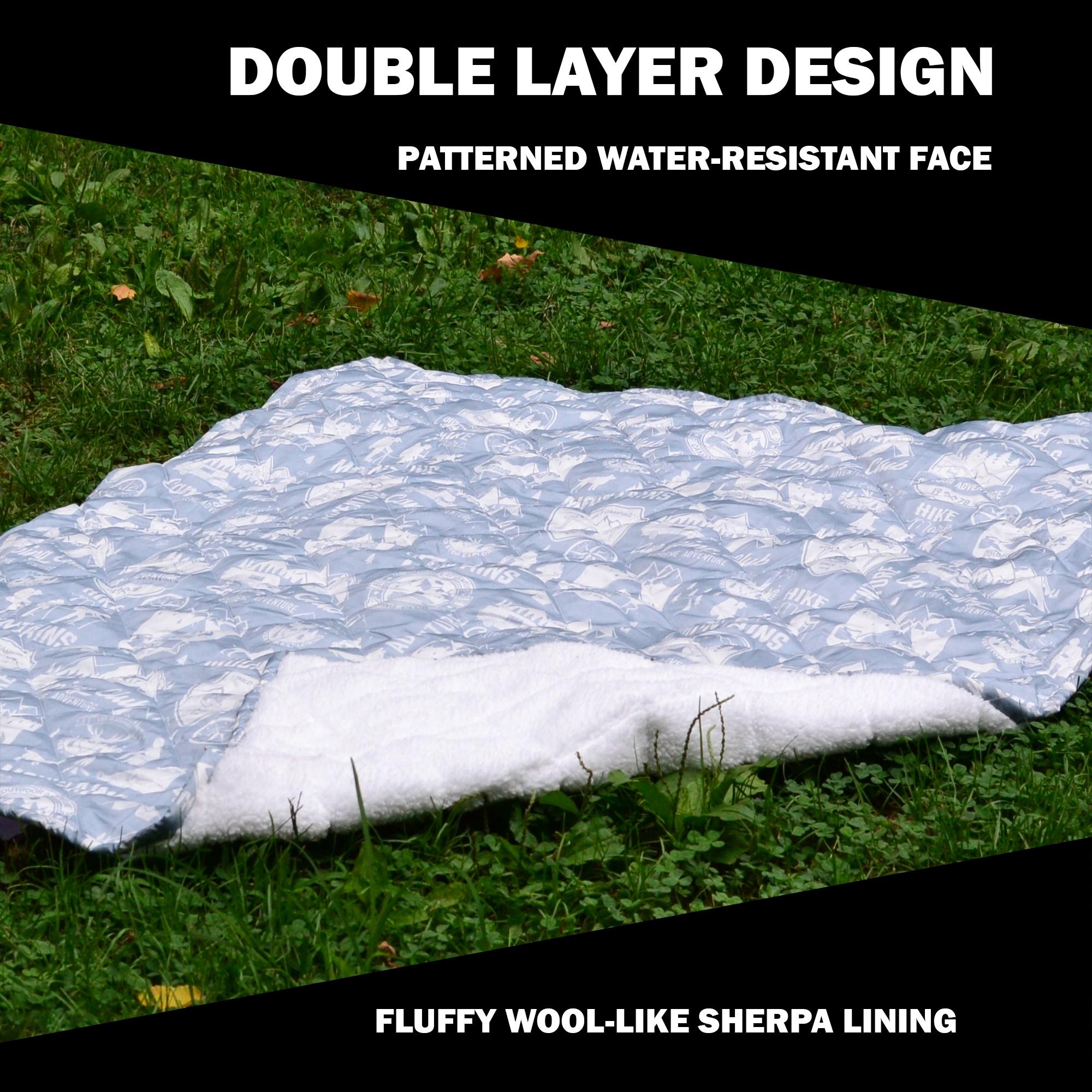 Coleman Coleman Reversible Water Resistant Nylon and Sherpa Diamond Quilted Indoor/Outdoor Throw/Picnic Blanket