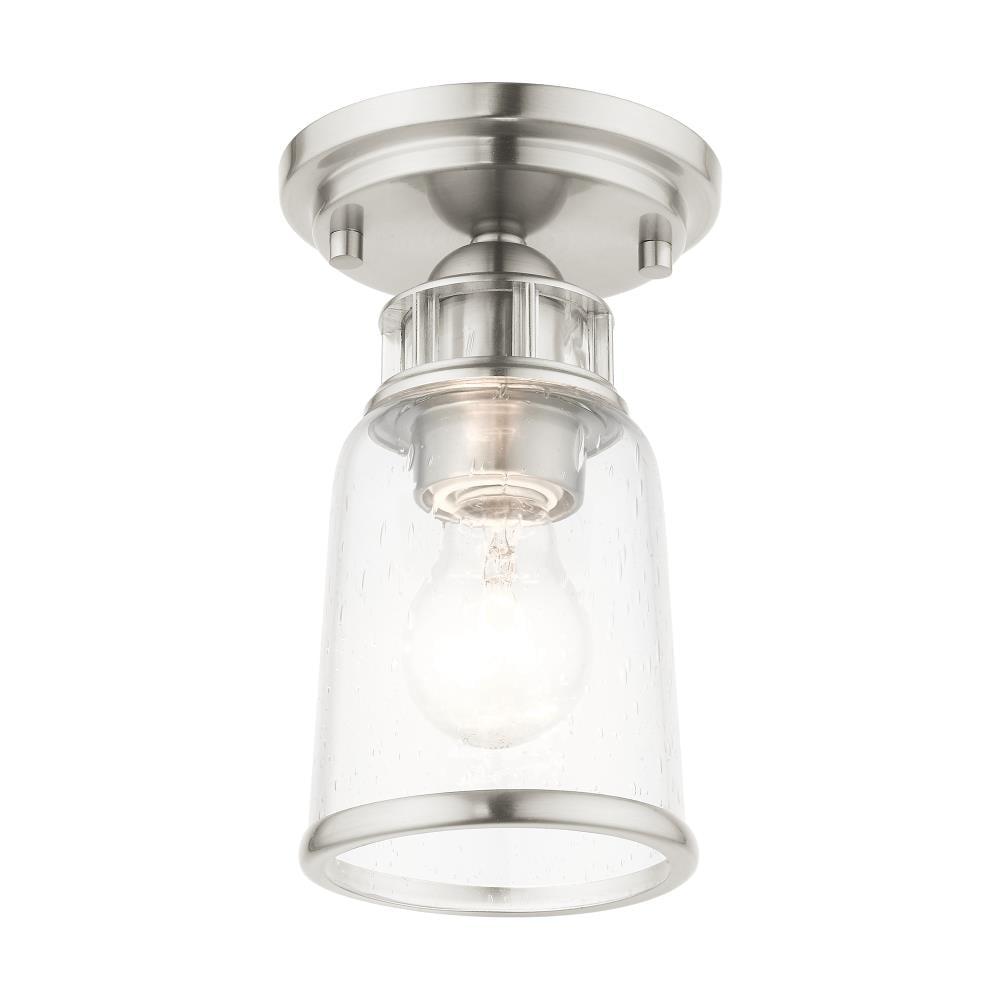 Livex Lighting Lawrenceville 1 - Light Flush Mount in  Brushed Nickel