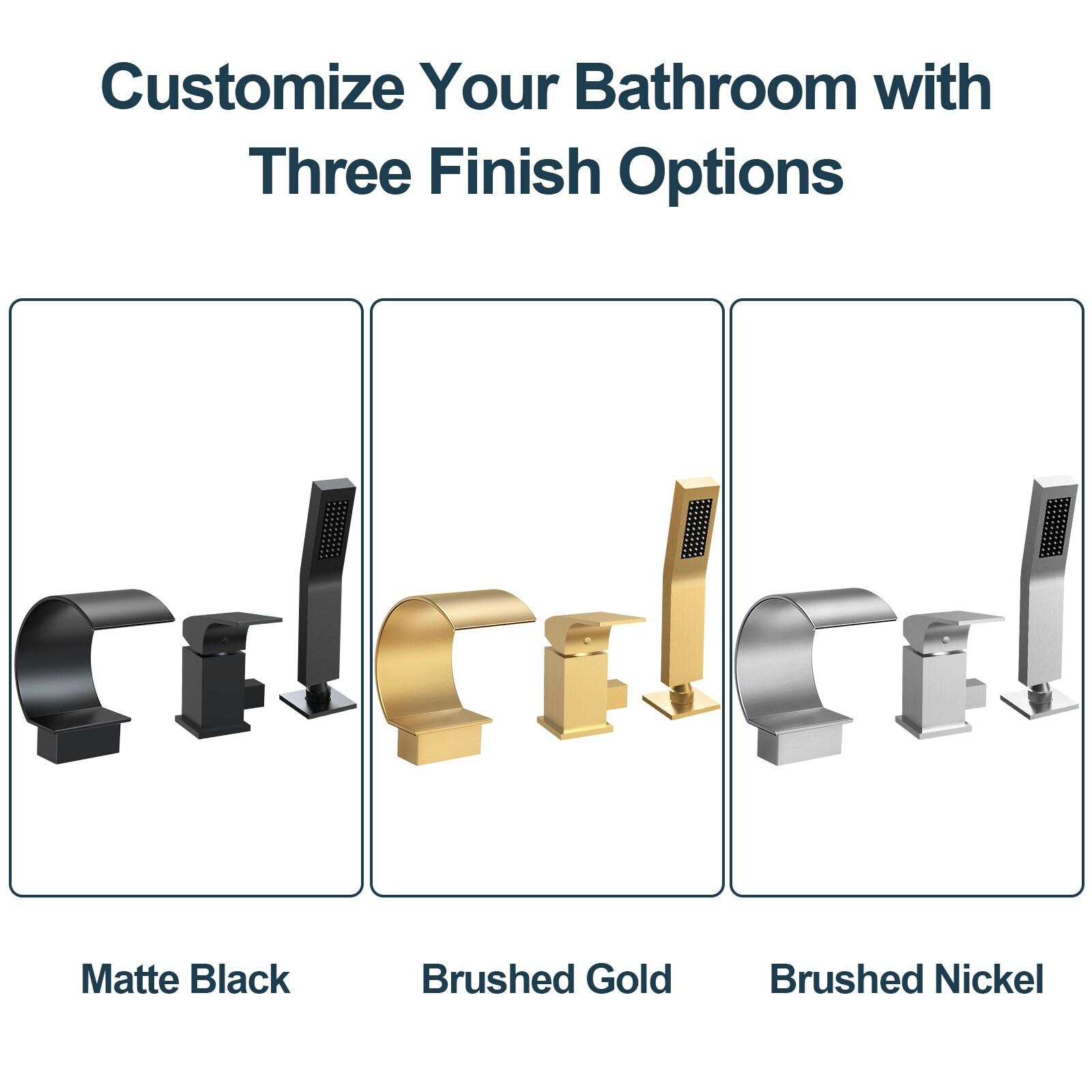 GRANDJOY Complete Shower System, 10" and 6" Dual Wall Mount Rain Shower Faucets with Handheld Shower Spray, High Pressure in Brushed Gold