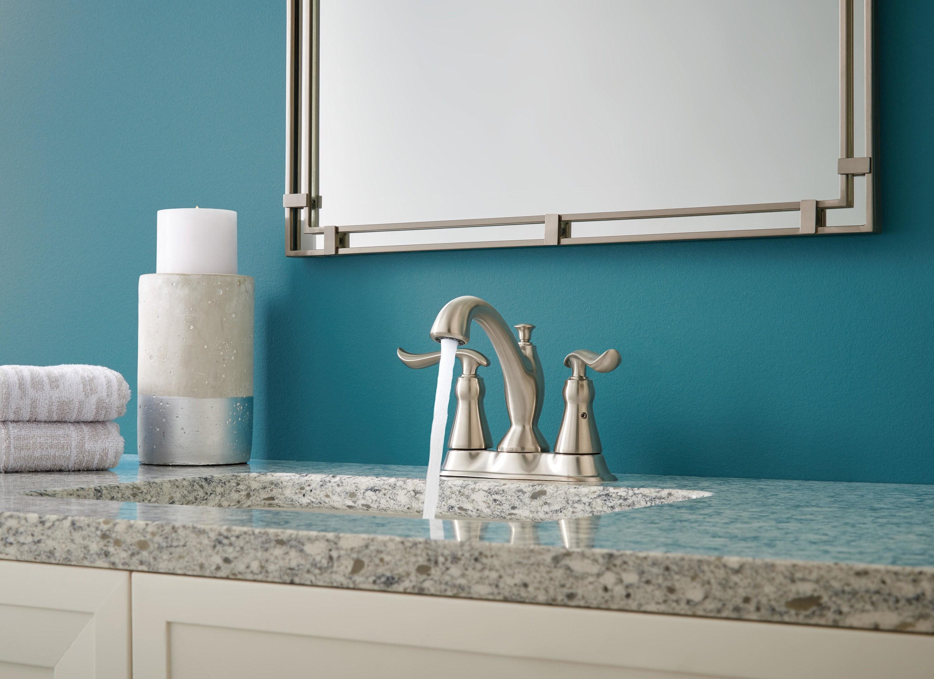 Linden Centerset Bathroom Faucet with Drain Assembly, 2-handle Bathroom Sink Faucet