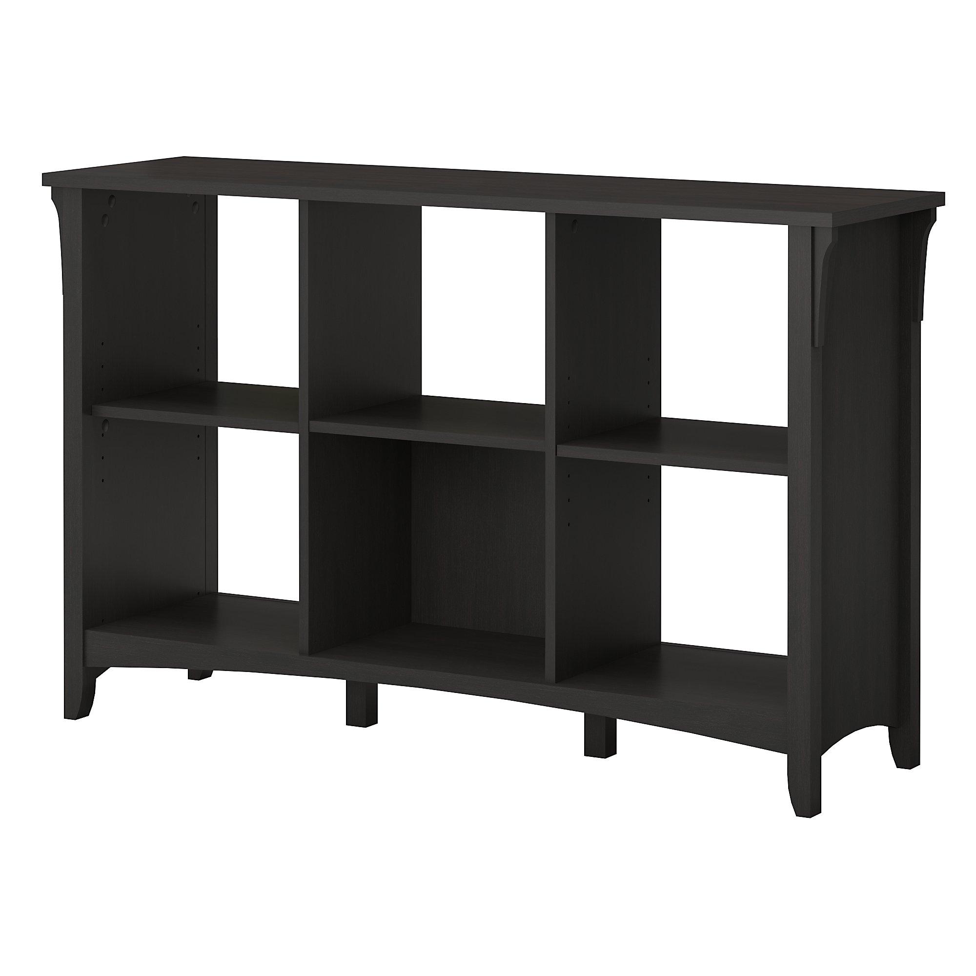 Bush Furniture Salinas 6 Cube Bookcase Organizer, Vintage Black