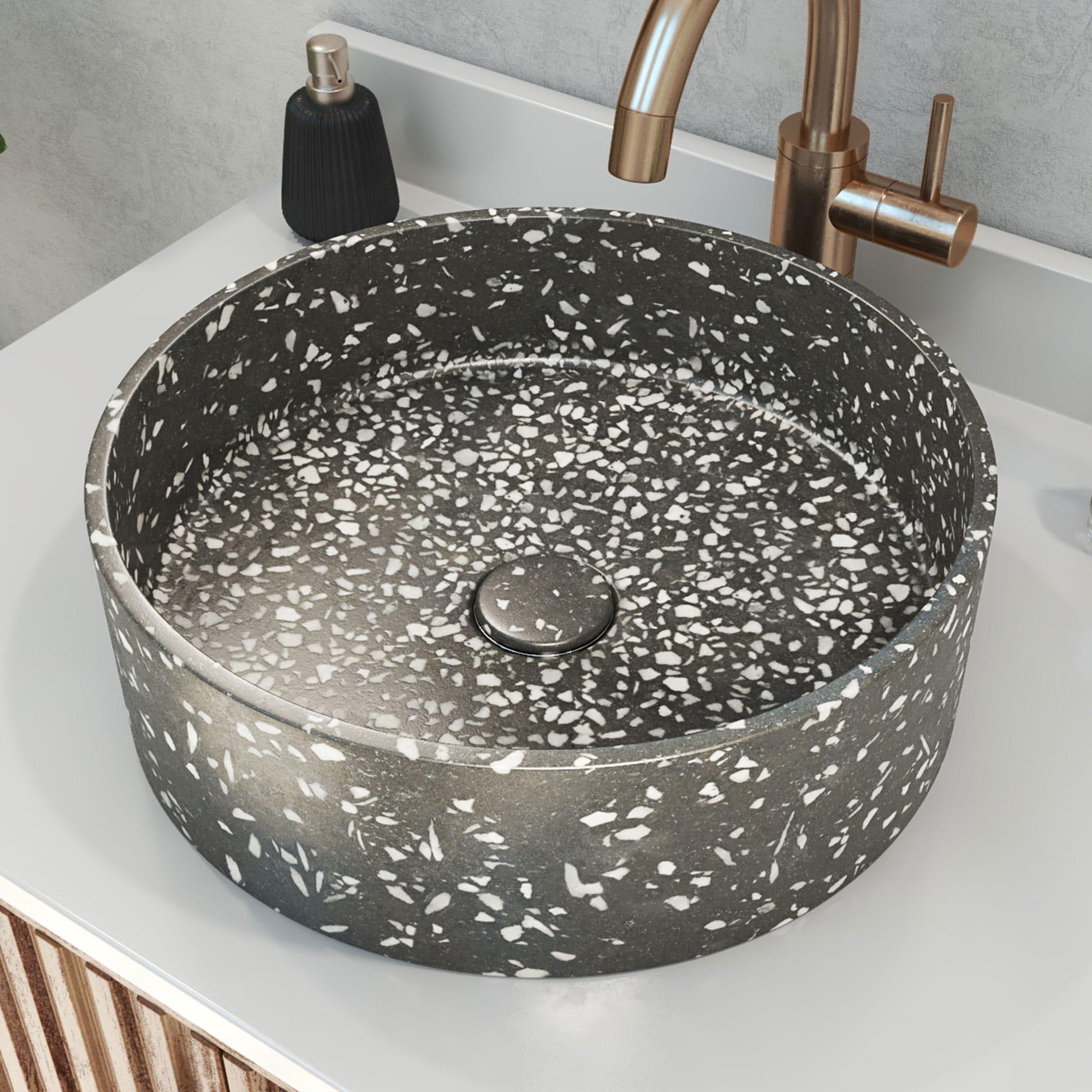 DreamLine Ambia 14.33'' Terrazzo Circular Vessel Bathroom Sink