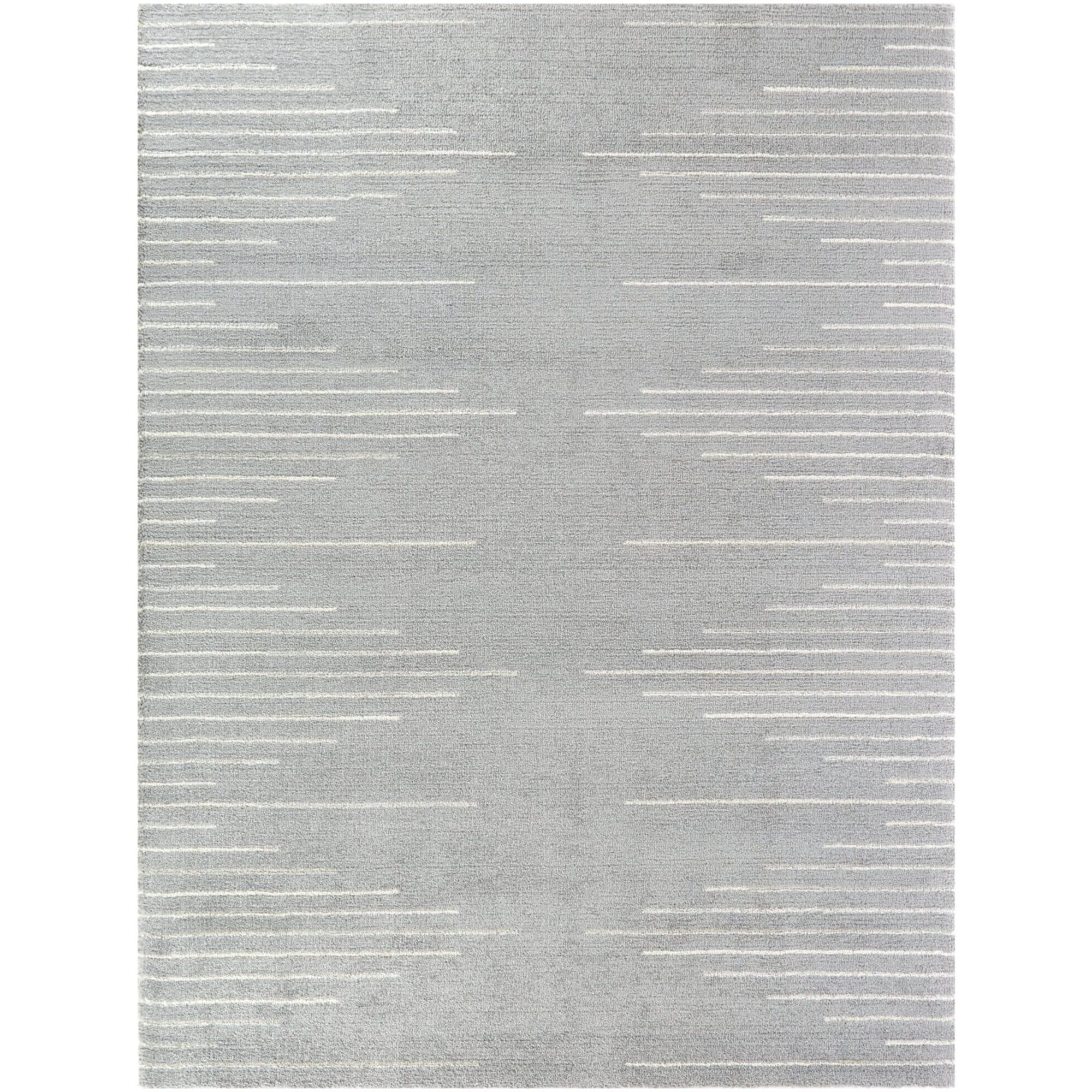 Northern Coziness Handmade Gray Stripe 5' x 7' Area Rug