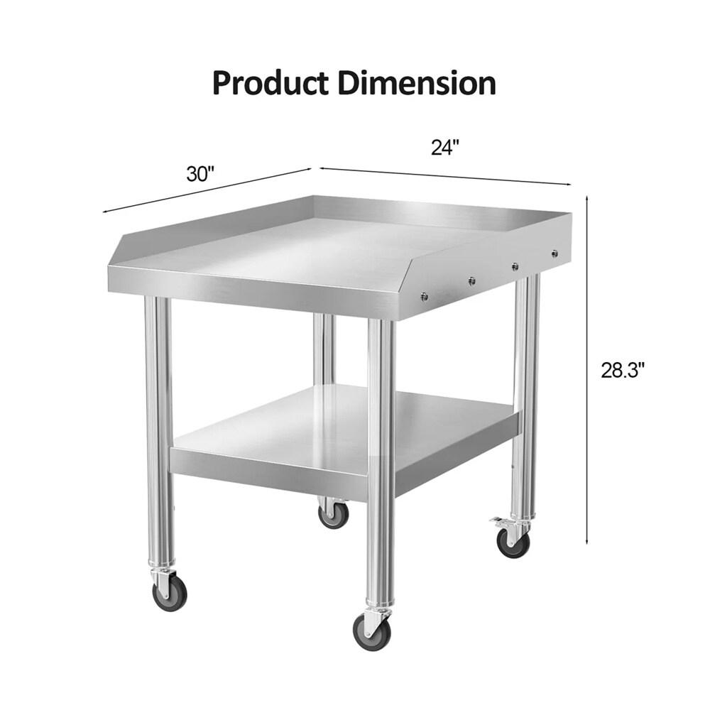 VEVOR VEVOR Stainless Steel 28'' L x 24'' W x 30'' H Adjustable Portable Work Table
