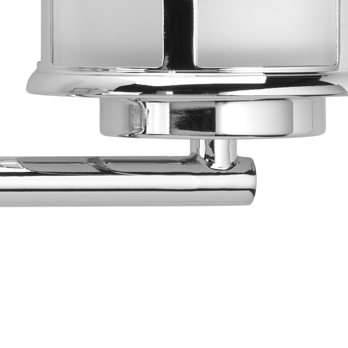 Progress Lighting Cascadia 3-Light Bath Vanity, Polished Chrome, Etched Glass Shades