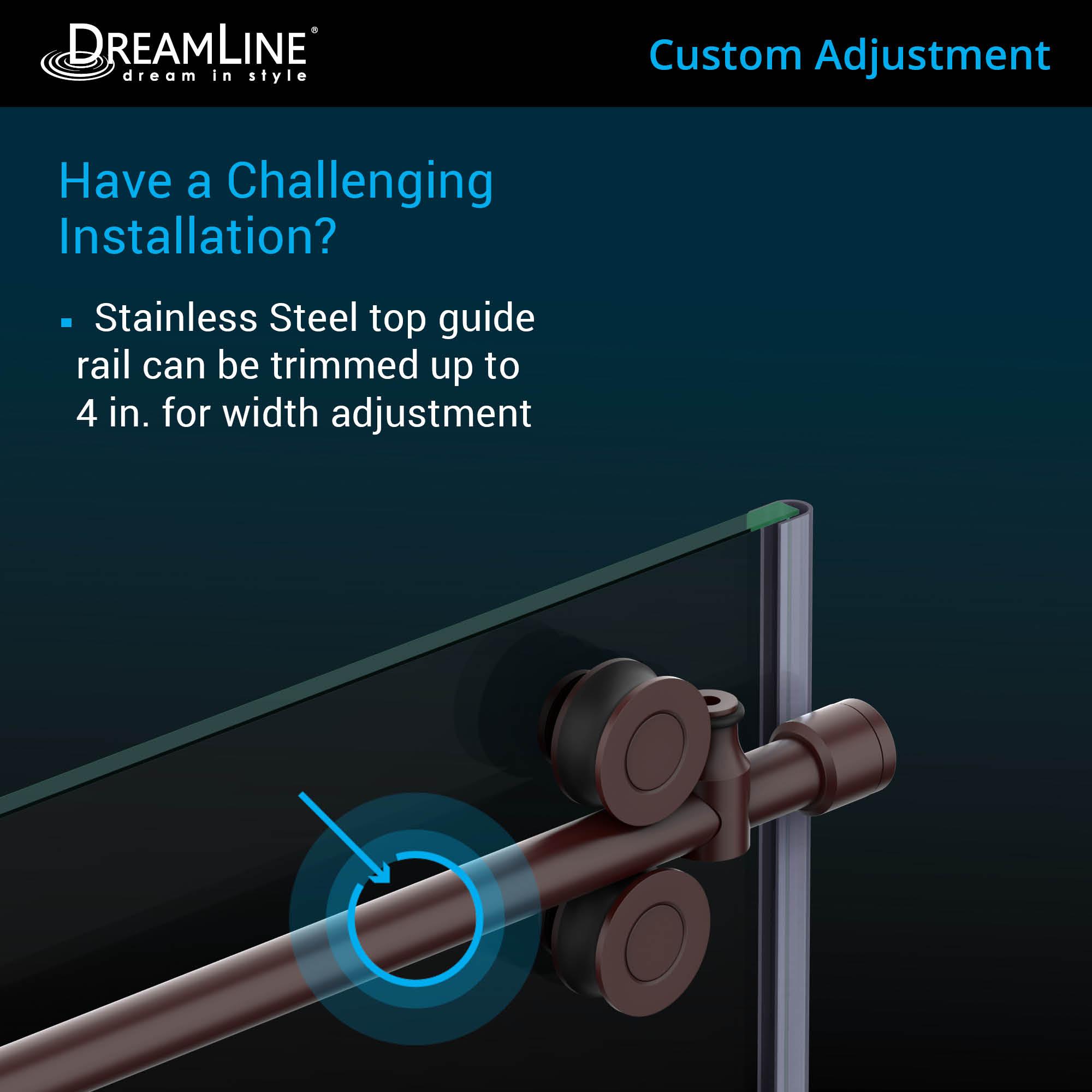 Enigma-XO 72.37" x 76" Sliding Frameless Shower Enclosure with ClearMax™ Technology