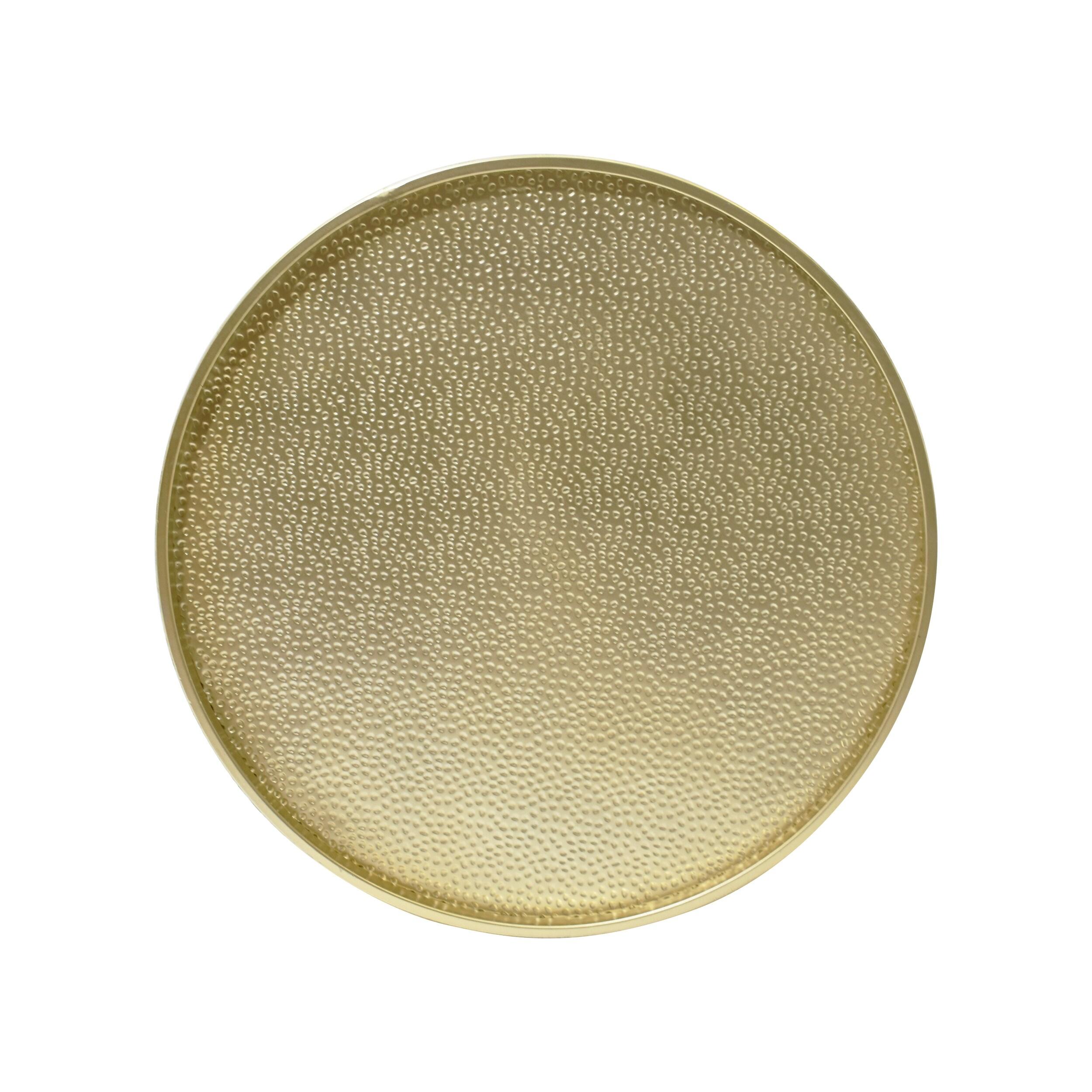 Braeburn Modern Round Coffee Table Gold - Christopher Knight Home: Hammered Iron, No Assembly Required