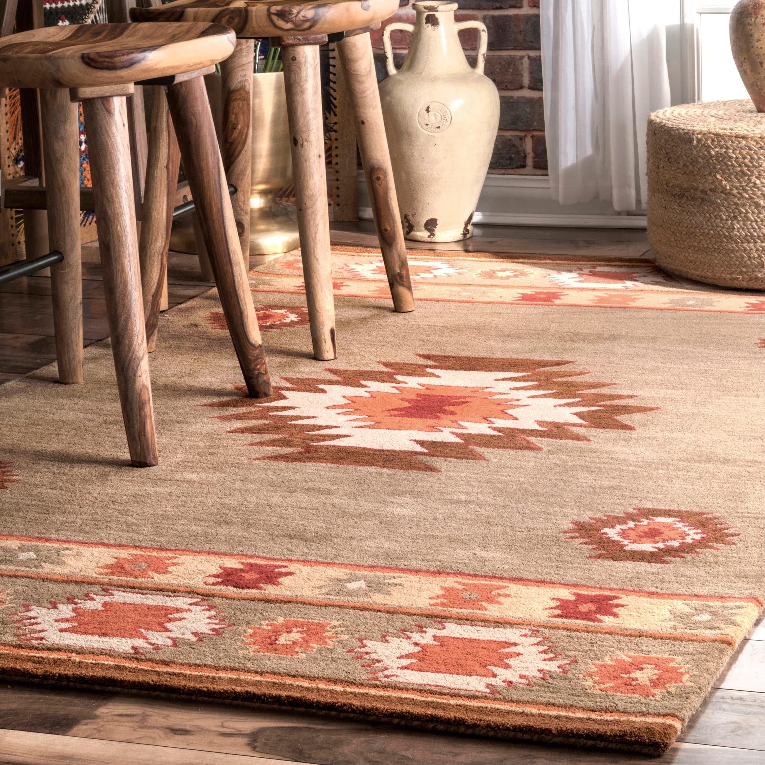 Shyla Abstract Sage Doormat 3 ft. x 5 ft. Area Rug