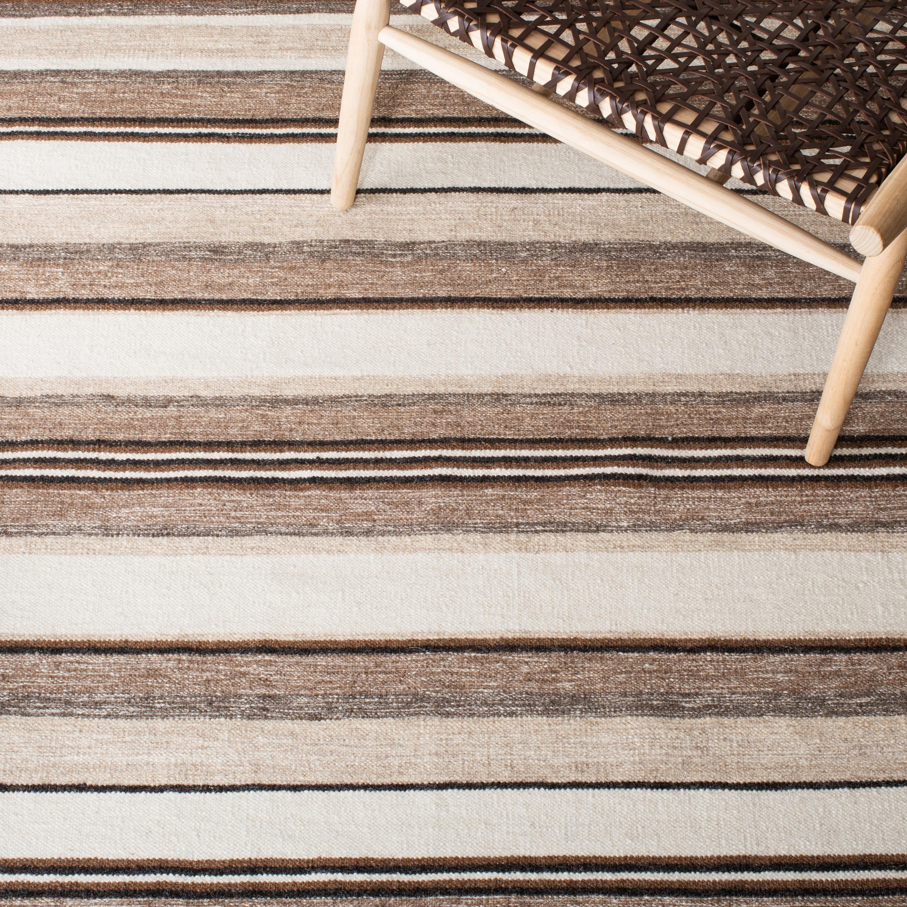 Striped Kilim STK601 Hand Loomed Indoor Area Rug - Natural/Ivory - 9'x12' - Safavieh