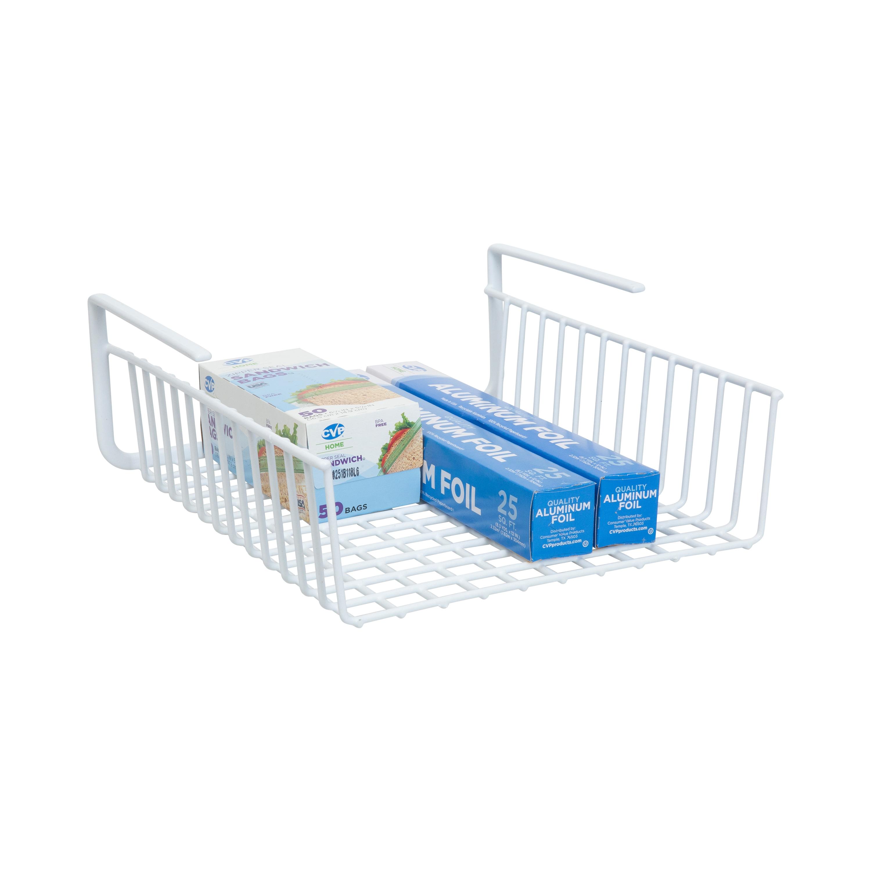 Organize It All Foil and Plastic Wrap Shelf Cabinet Organizer,13.5" x 12.5" L , White