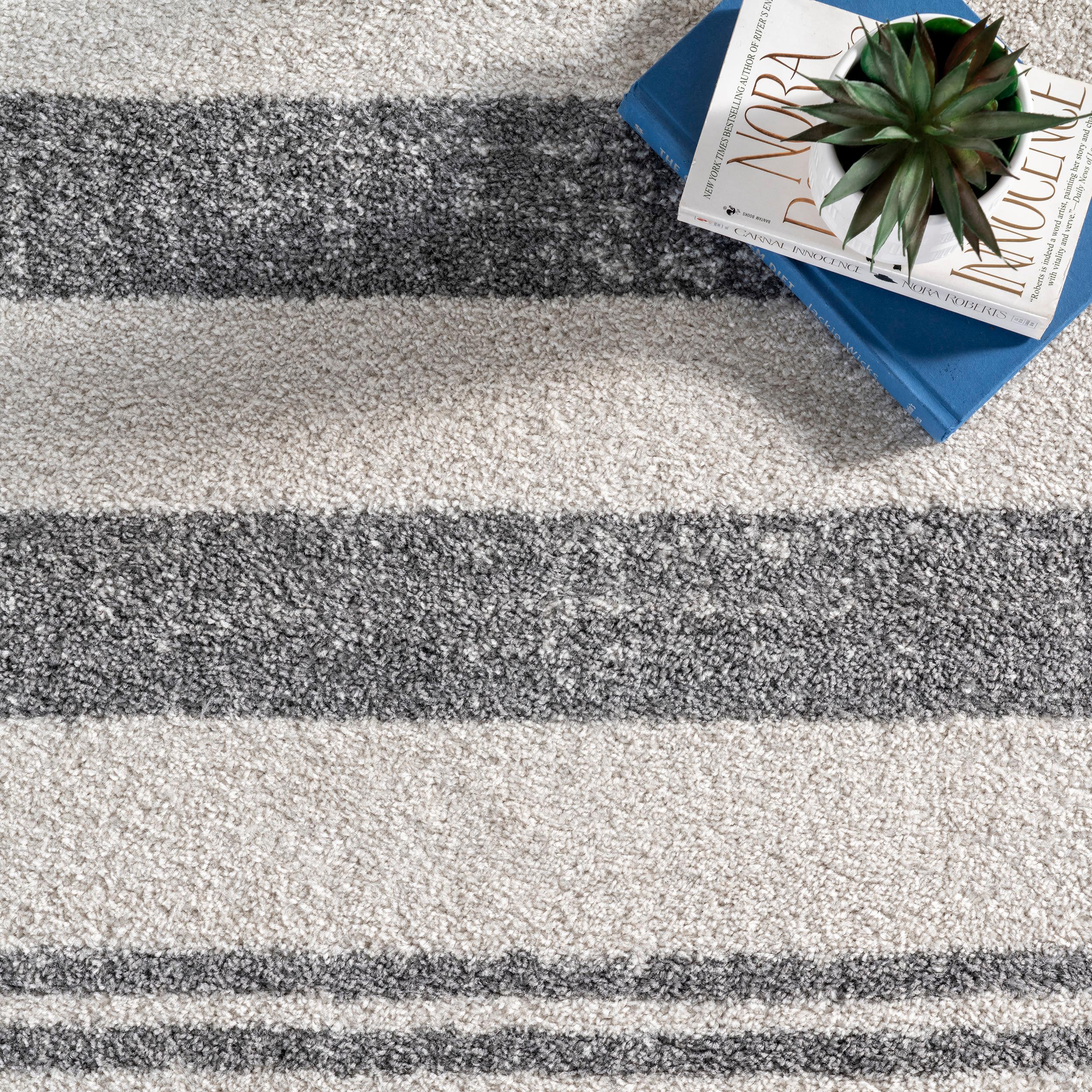 5'x8' Solid Loomed Area Rug Beige/Gray - nuLOOM: Contemporary Flat Pile, Stain-Resistant, Indoor Use, Polypropylene