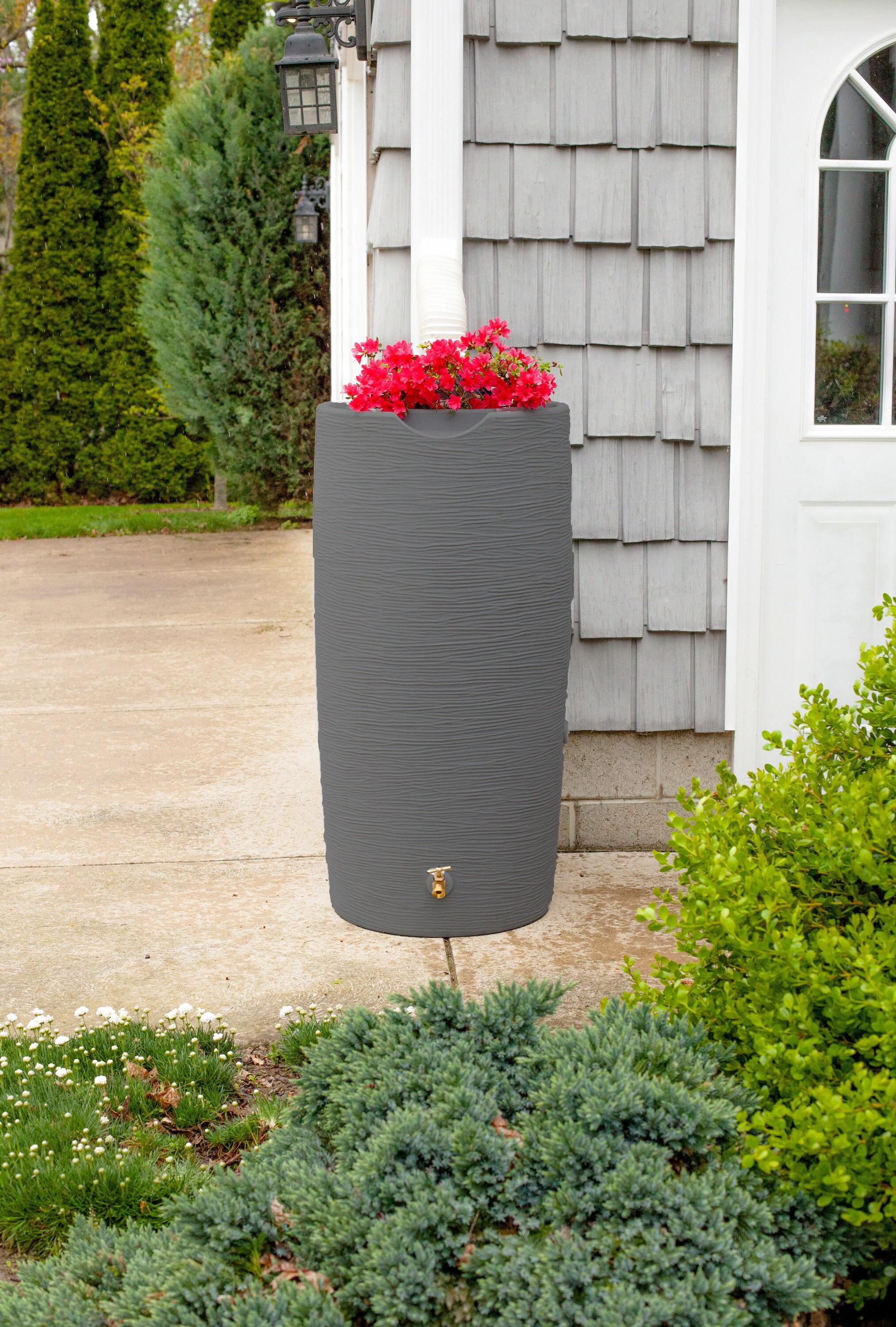 Good Ideas Good Ideas 50 Gallons Plastic Drainable Dual Overflow Planter Rain Barrel