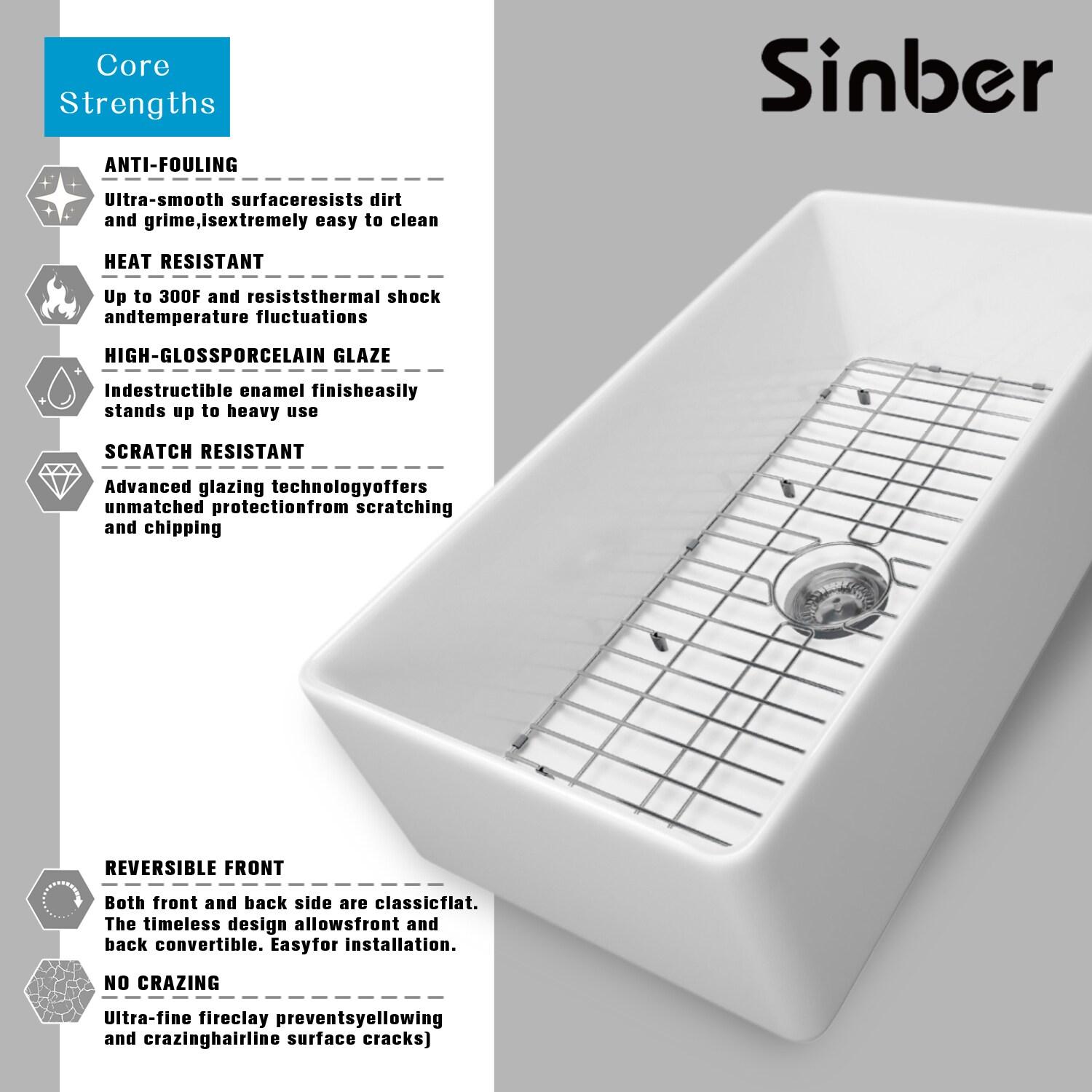 20'' L Undermount Single Bowl Fireclay Kitchen Sink