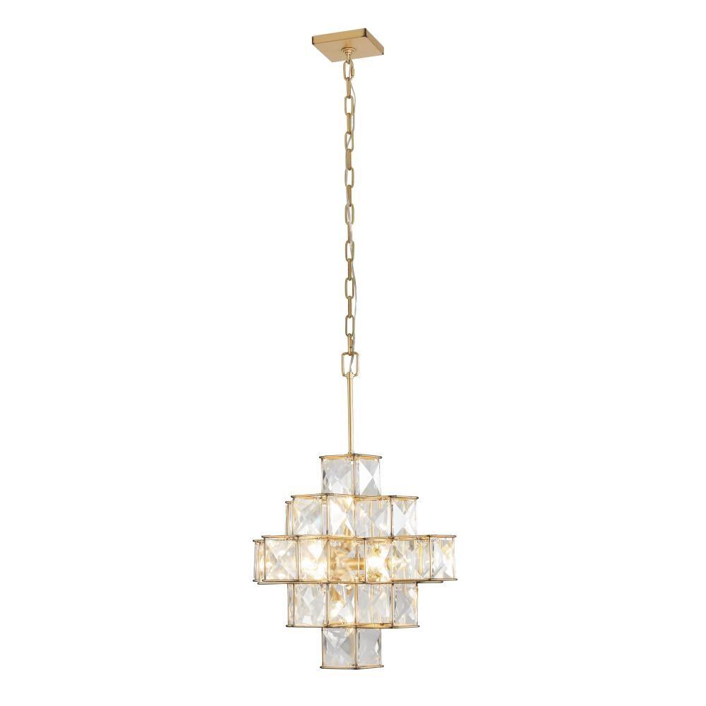 Elegant Calypso Gold Crystal Chandelier with Adjustable Chain