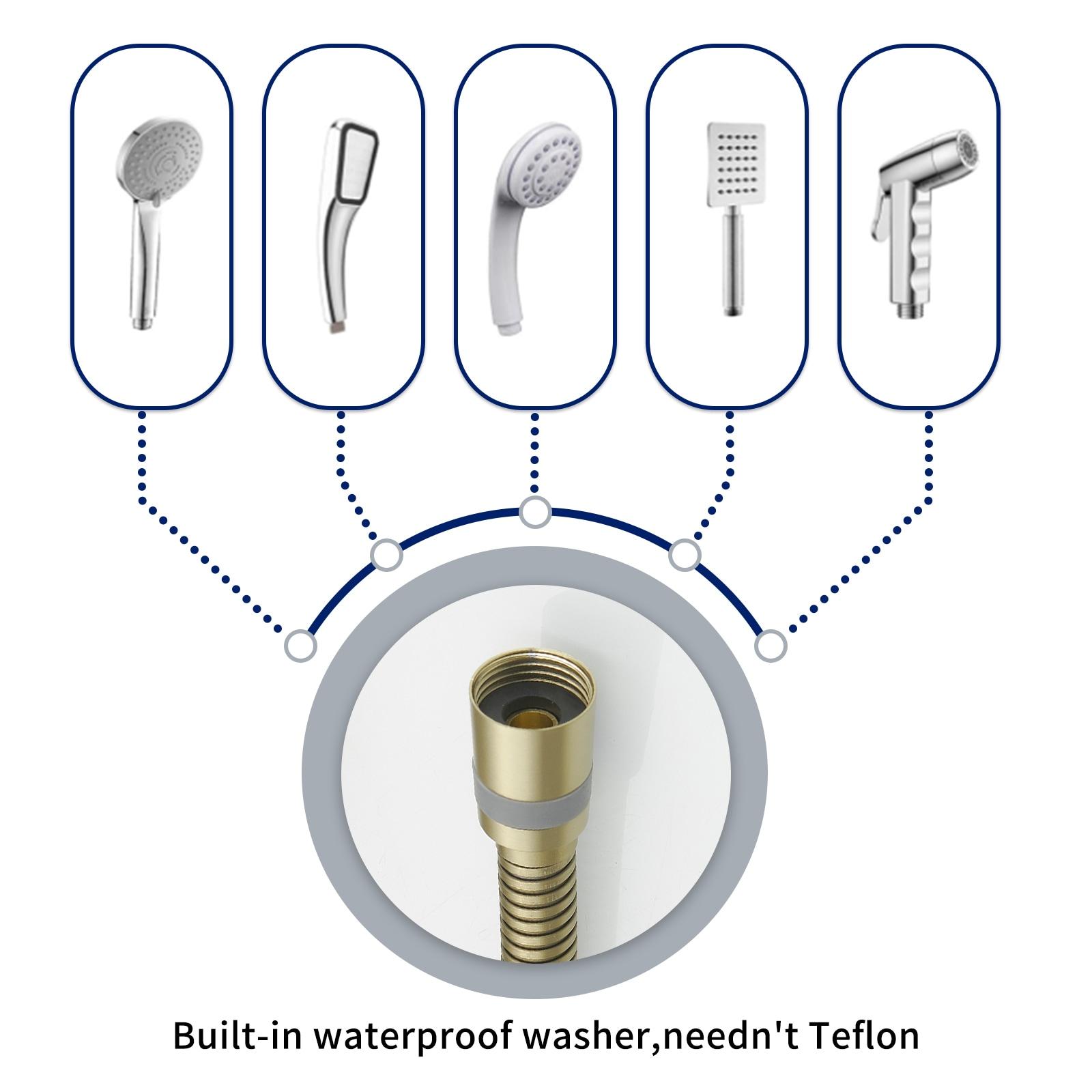 VIBRANTBATH 71 In. Modern Flexible Handheld Shower Hose Replacement For Bathing Toilet Cleaning Pet With Brass Fitting In Chrome 180-BG