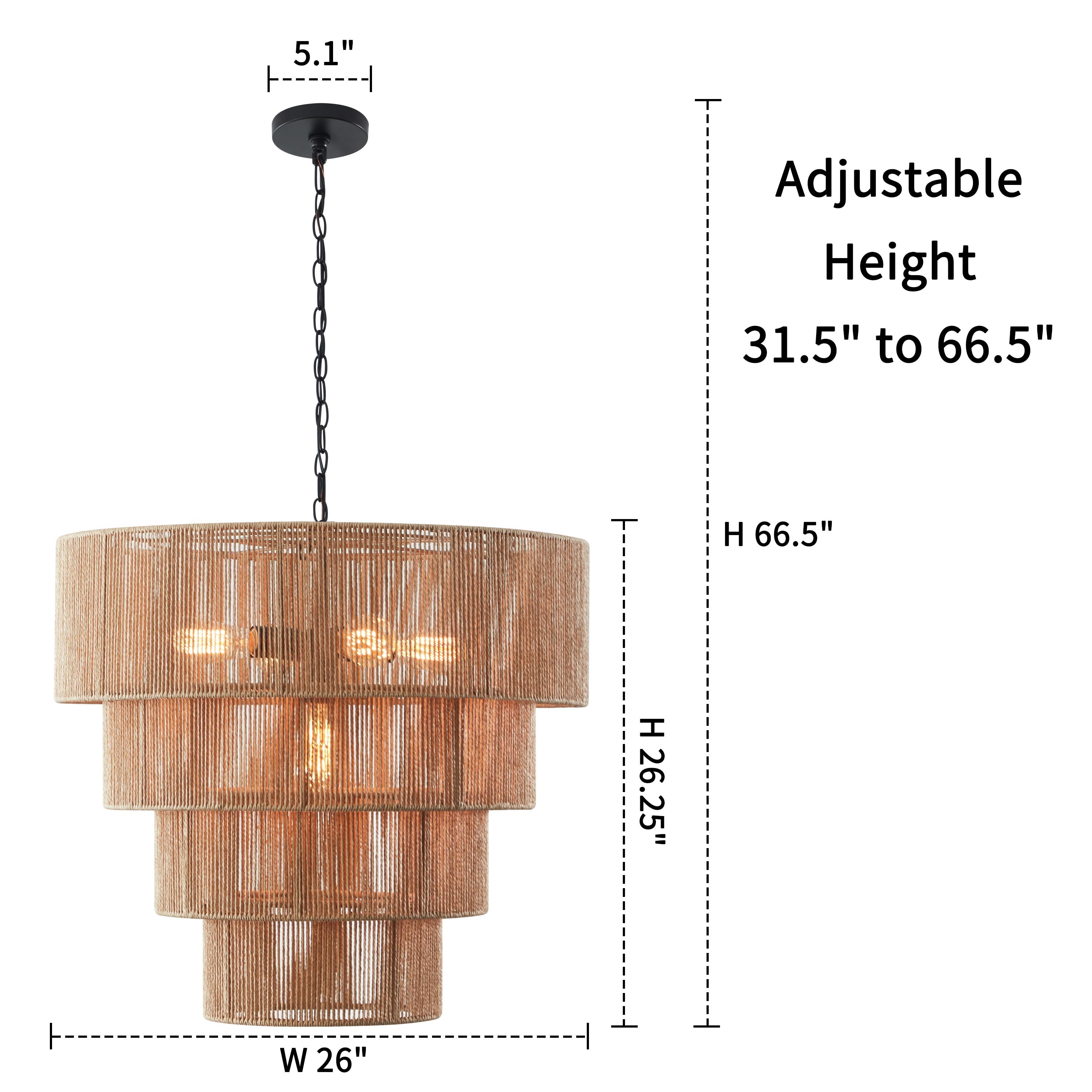 18 in. 5-Light Blackened Bronze Crystal Chandelier with Fabric Shade