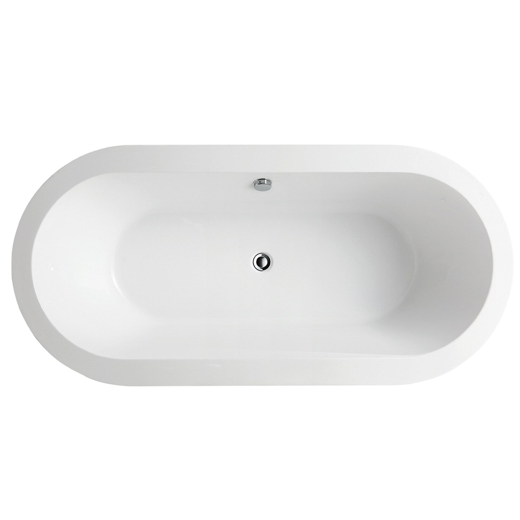 Iris 59" x 30" Freestanding Soaking Acrylic Bathtub