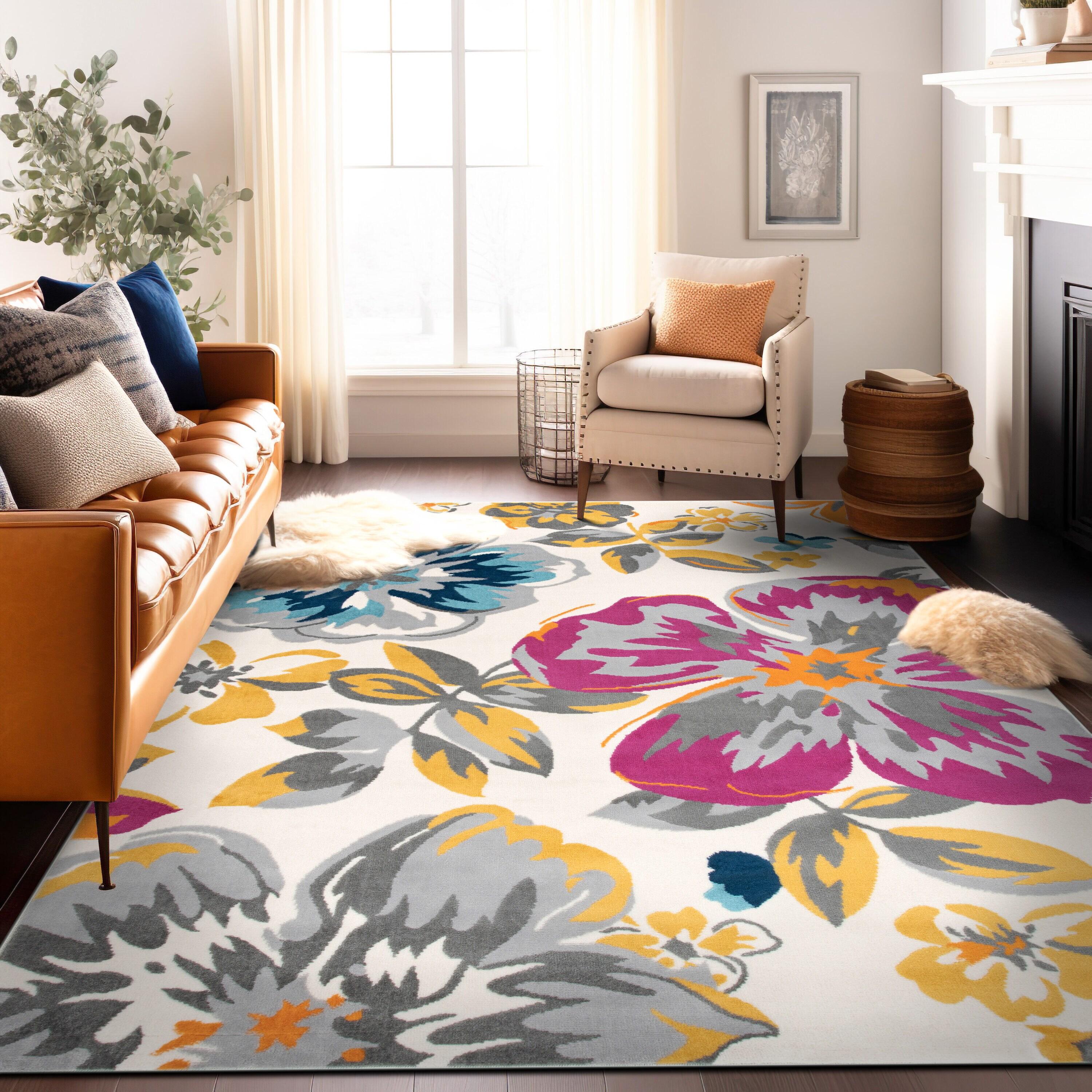 World Rug Gallery Modern Floral Design Multi 5' x 7' Area Rug