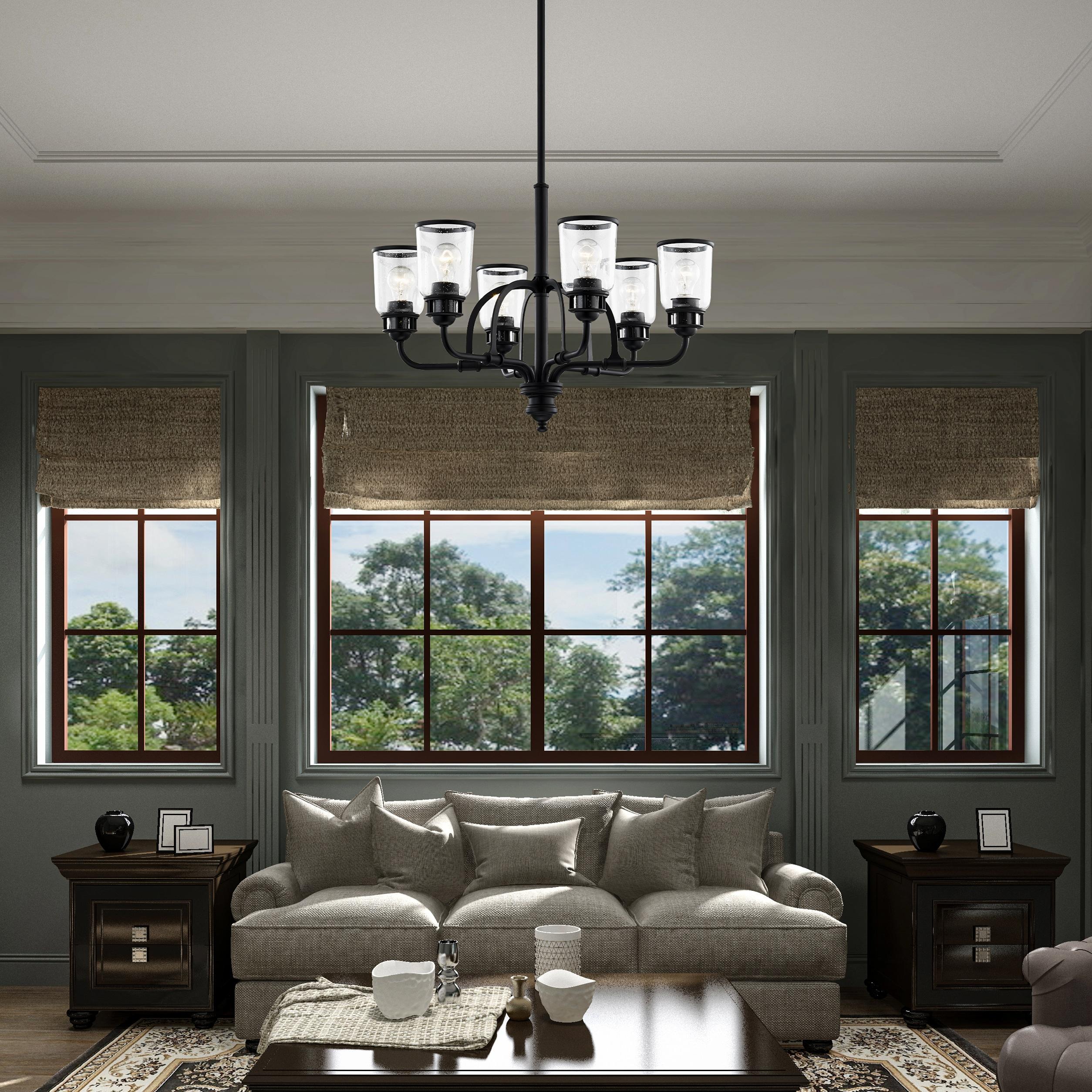 Livex Lighting Lawrenceville 6 -Light Matte Black Traditional For Use in Bathrooms, Bedrooms, Dining Rooms, Foyers, Kitchens, Living Rooms Chandelier