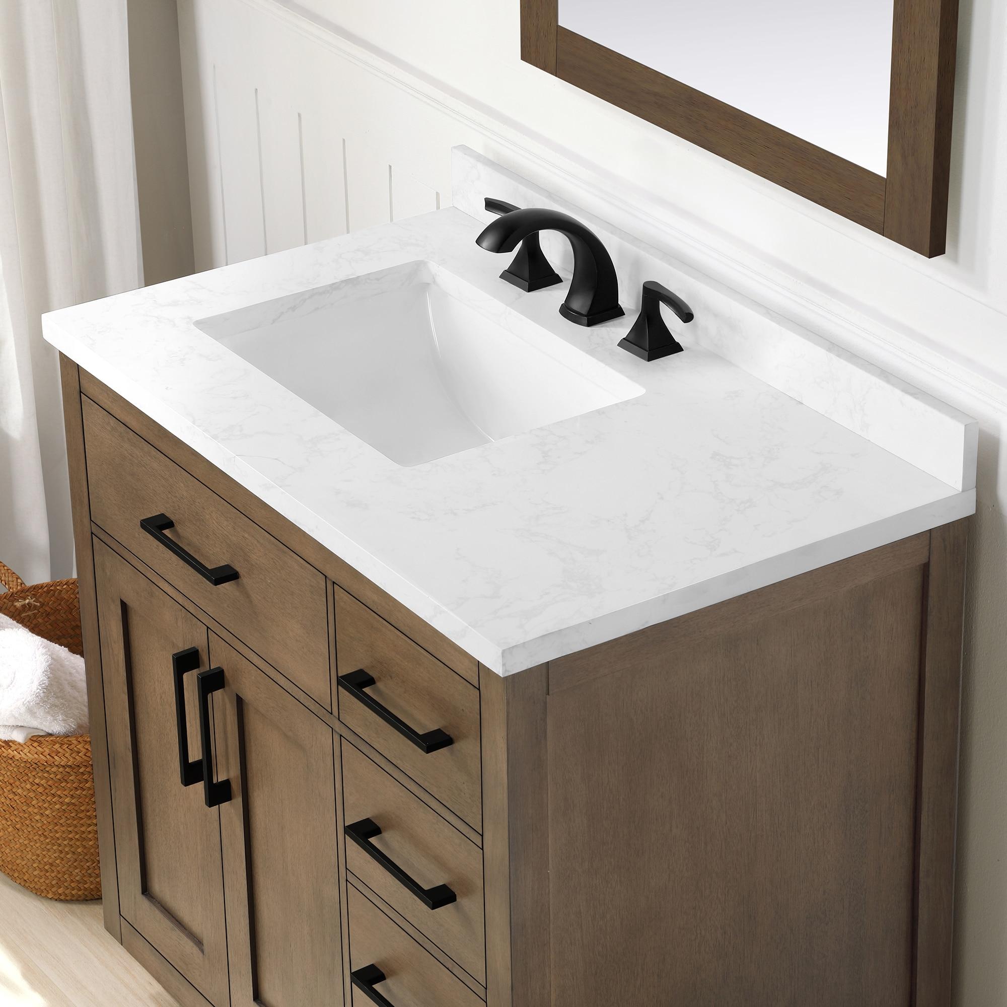 OVE Decors Athea 36 in. W Bath Vanity with Premium Countertop and Power Bar