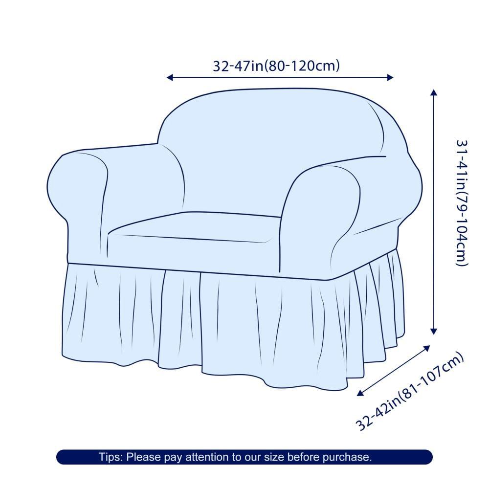 SUBRTEX 1 Piece Seersucker Sofa Slipcover with Skirt Universal Stretch Sofa Couch Slipcover Easy Fitted Chair Furniture Protector(1 Seater,Wine)