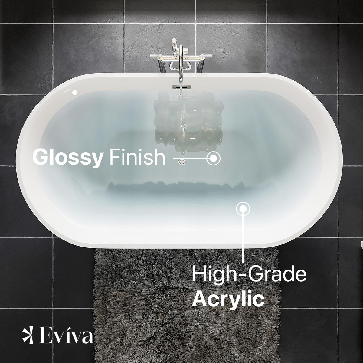 Aries 59'' x 32'' Freestanding Soaking Acrylic Bathtub