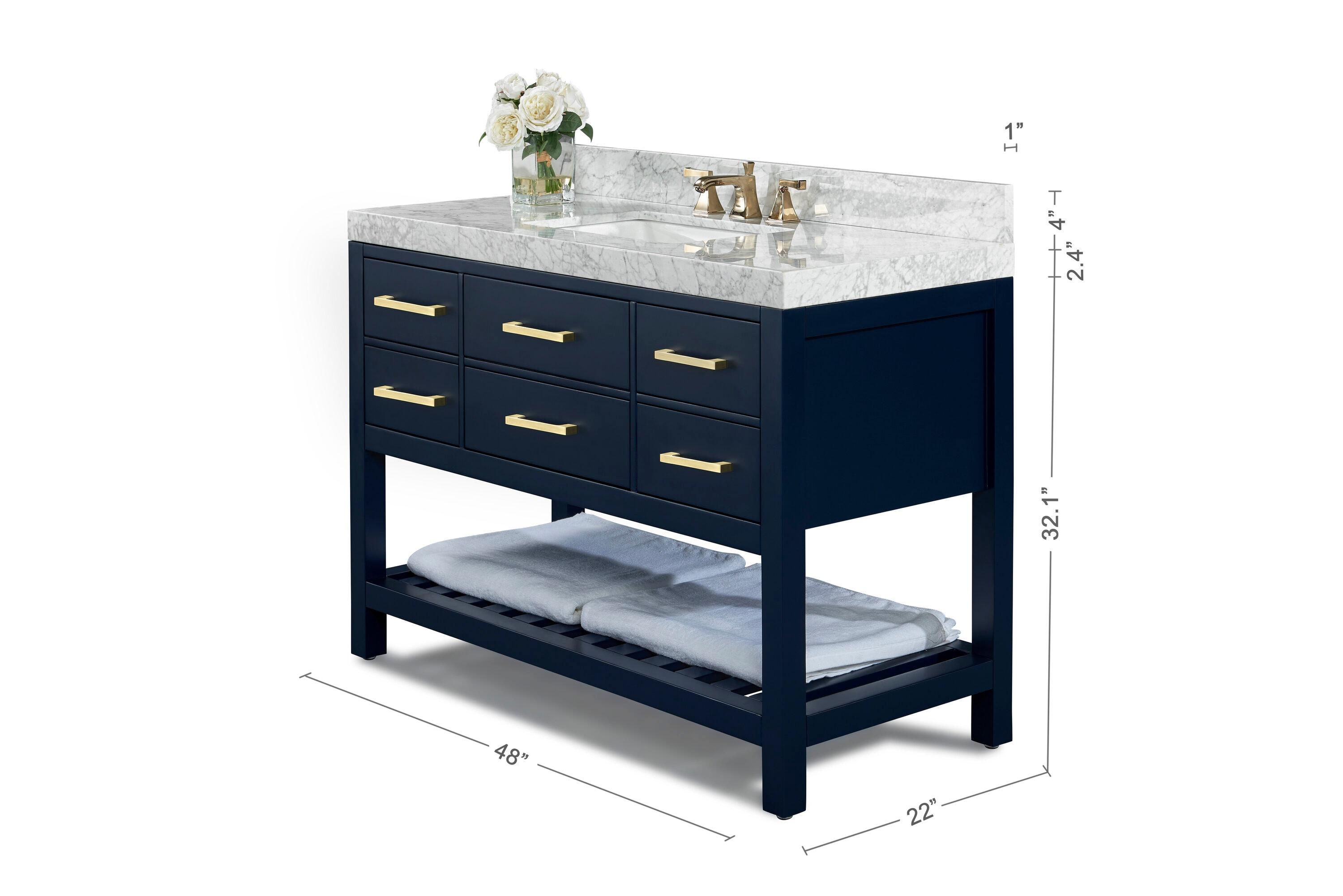 Ancerre Designs Elizabeth 48" Wood Bathroom Vanity Set in Heritage Blue