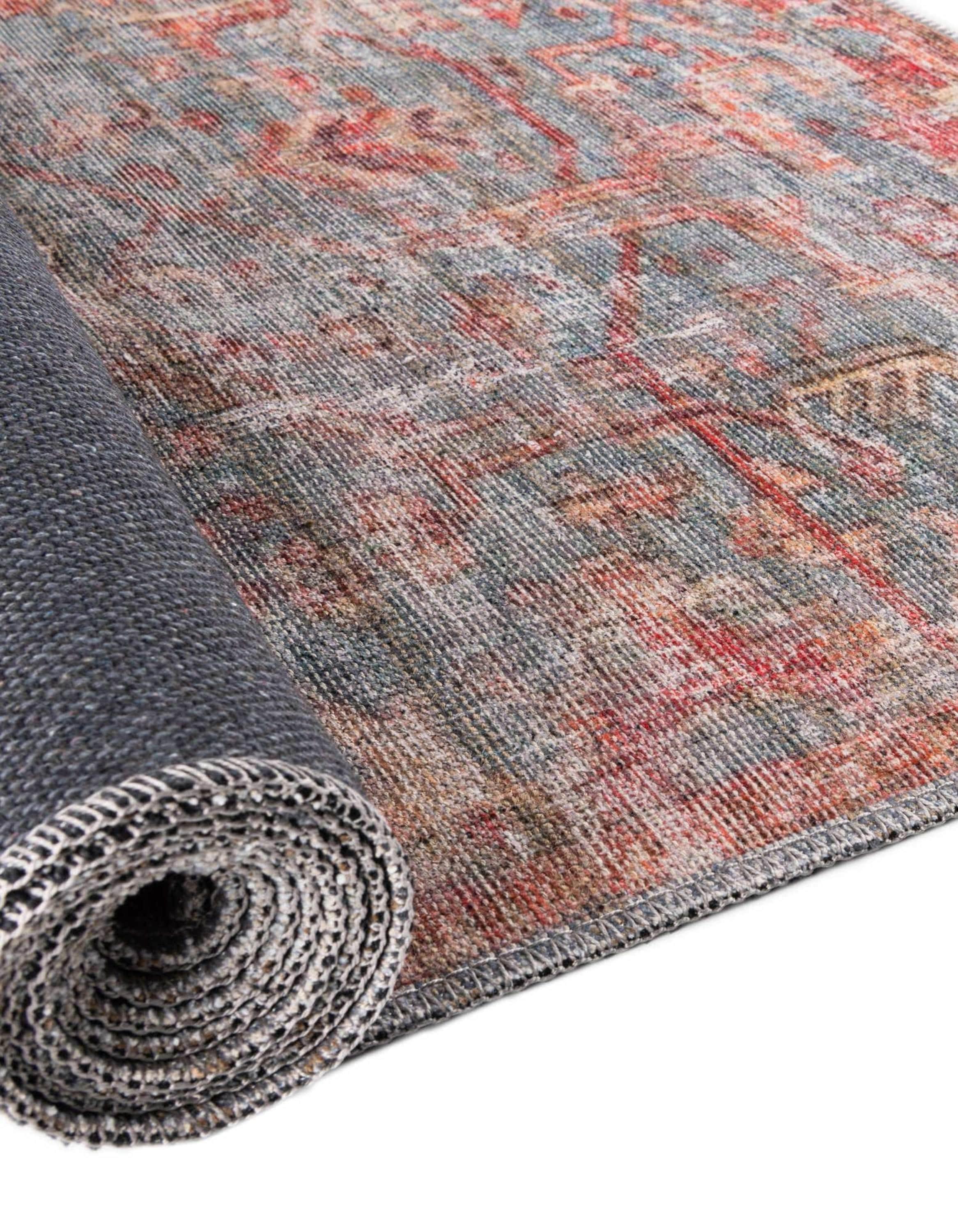 Unique Loom 2' 7 x 12' 0 Nostalgia Olivia Machine Washable Antique Blue Area Rug