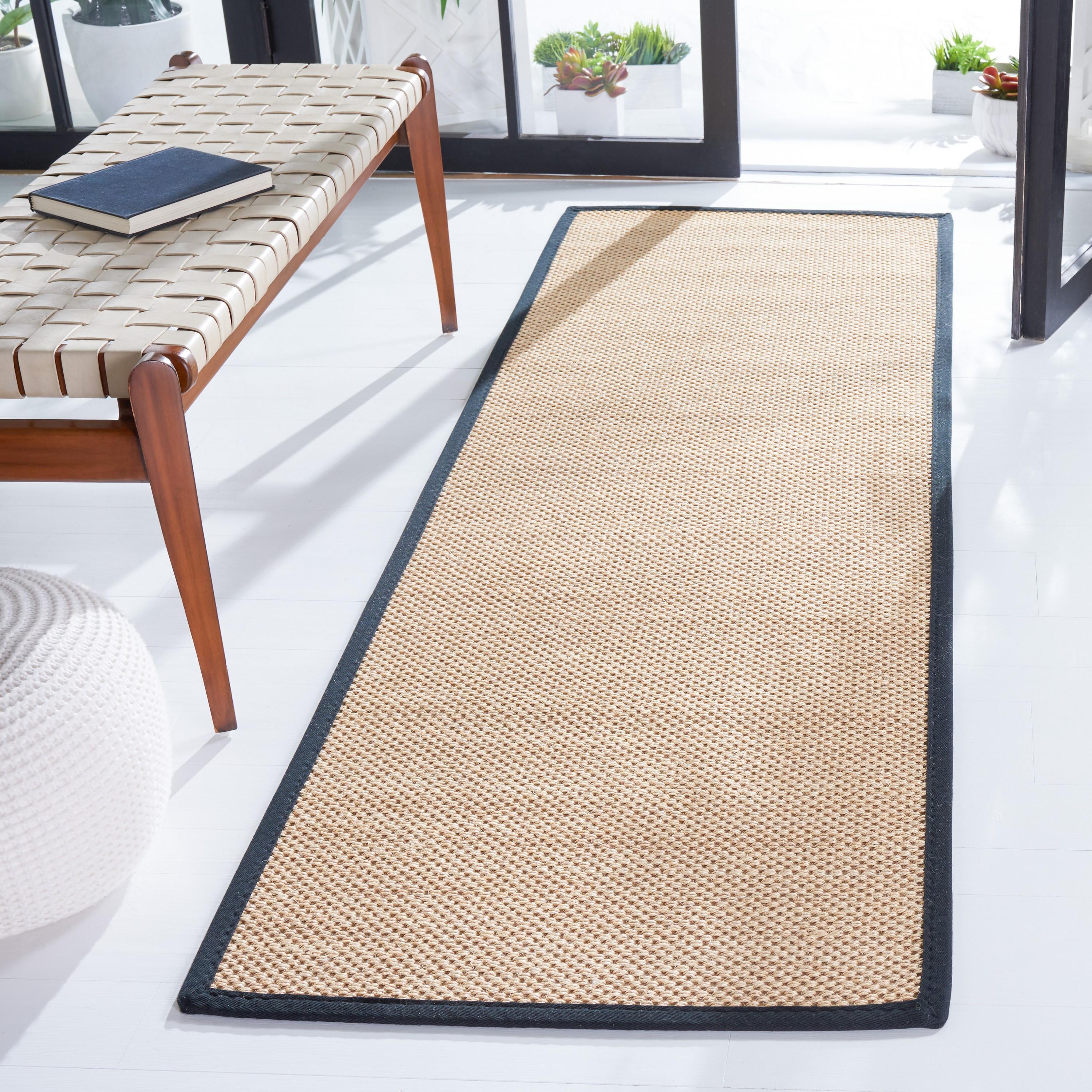 Natural Fiber NF141 Power Loomed Indoor Runner Rug - Maize/Black - 2'6"x6' - Safavieh.