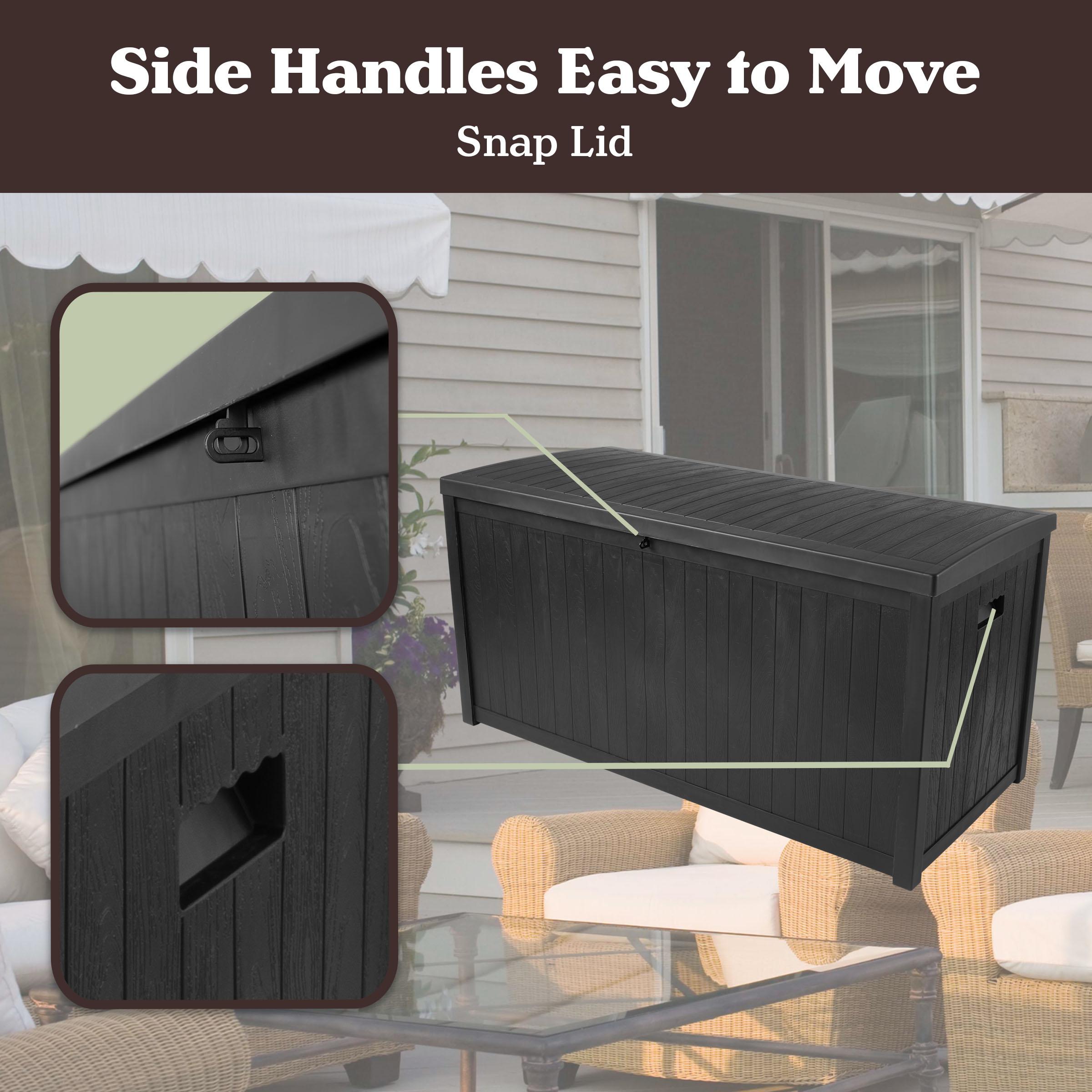 Pure Garden Outdoor Storage Box - 113 Gallon Lockable Deck Box for Pool Accessories, Patio Furniture Cushions, or Package Delivery for Outside by Pure Garden