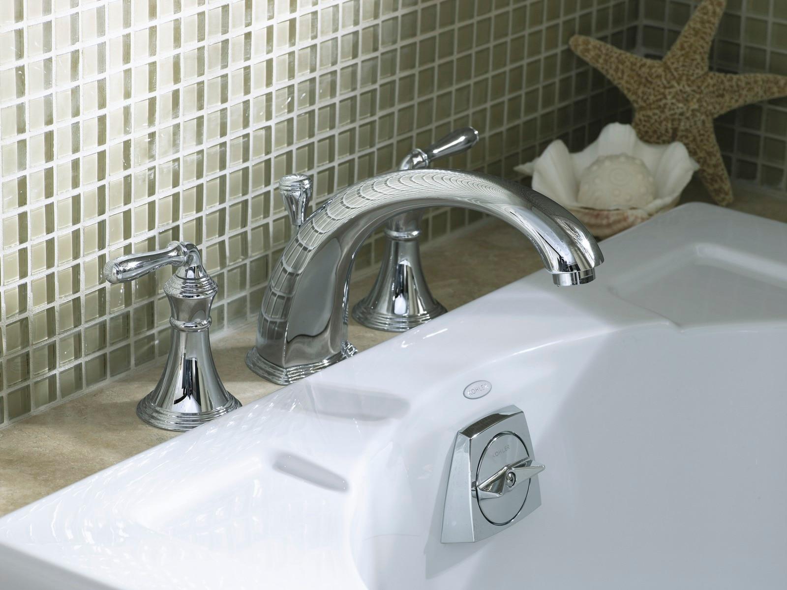 Devonshire® Deck-/Rim-Mount Bath Faucet Trim for High-Flow Valve with 8-15/16" Diverter Spoutut and Lever Handles, Valve Not Included