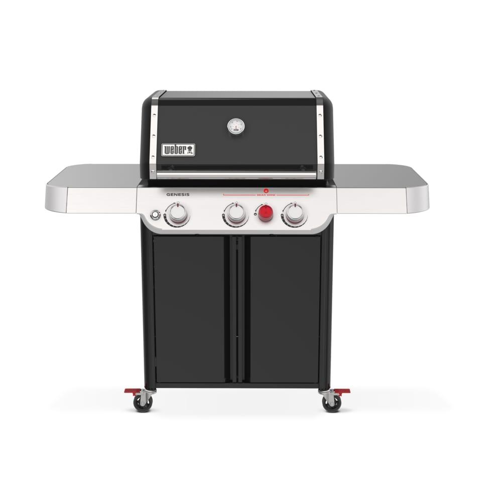 Weber Genesis E-325 3-Burner Silver Propane Gas Grill with Side Tables and Thermometer