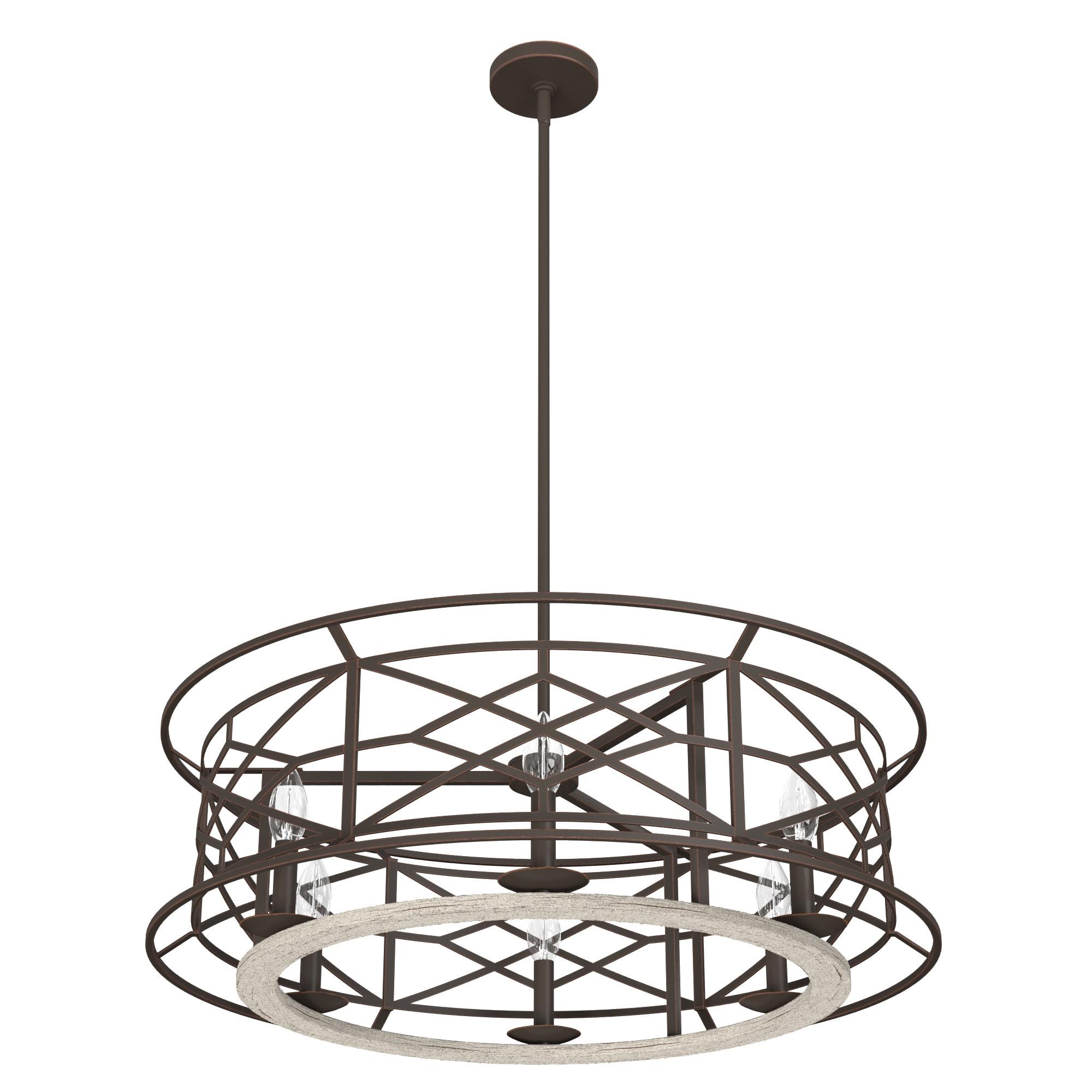 Hunter Fan Langwood 6 - Light Unique / Statement Drum Chandelier