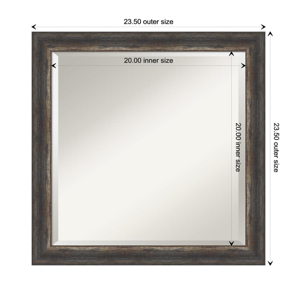 Bronze Bark Texture Rectangular Wood Vanity Mirror 30x30