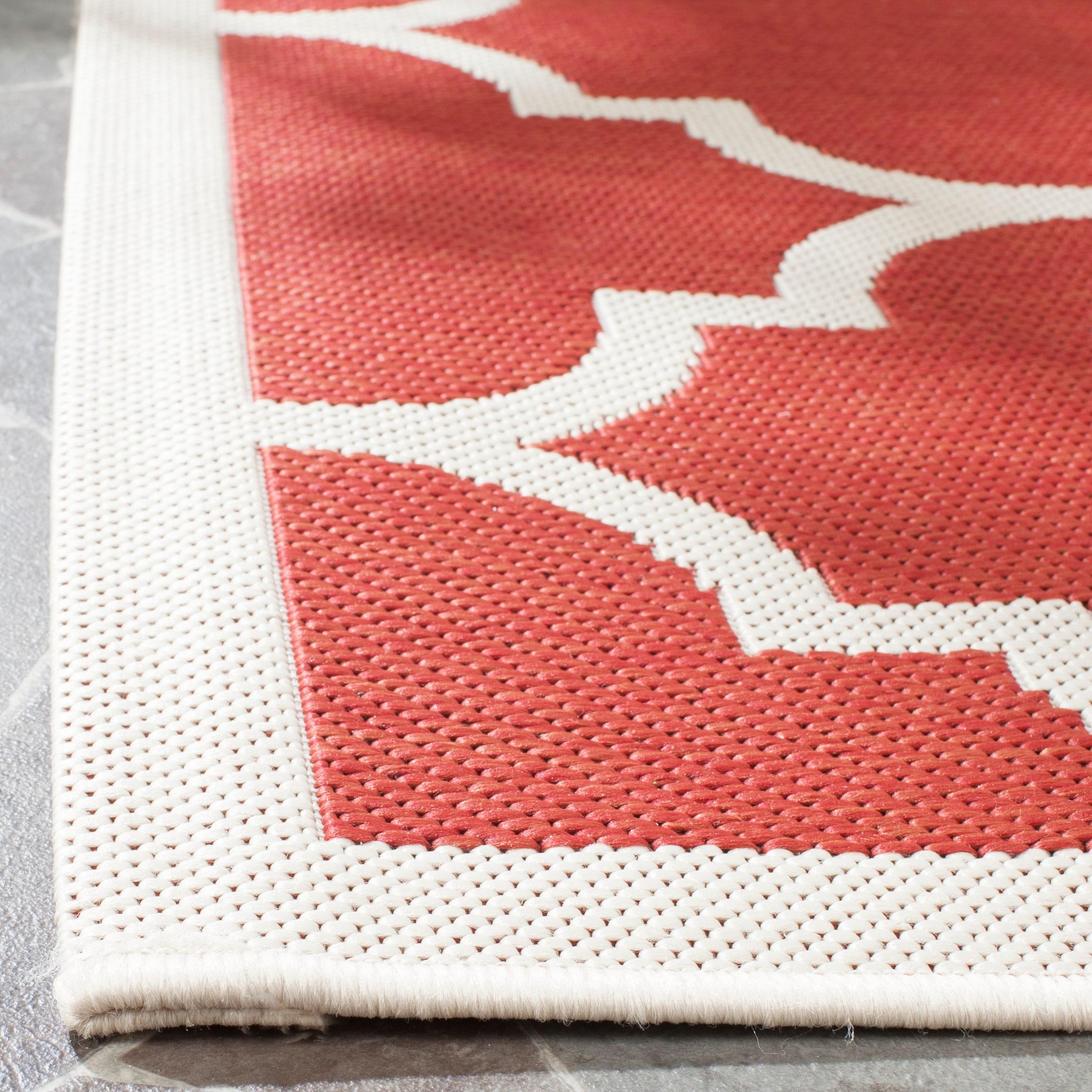 Courtyard CY6914 Power Loomed Indoor/Outdoor Runner Rug - Red/Bone - 2'3"x6'7" - Safavieh.