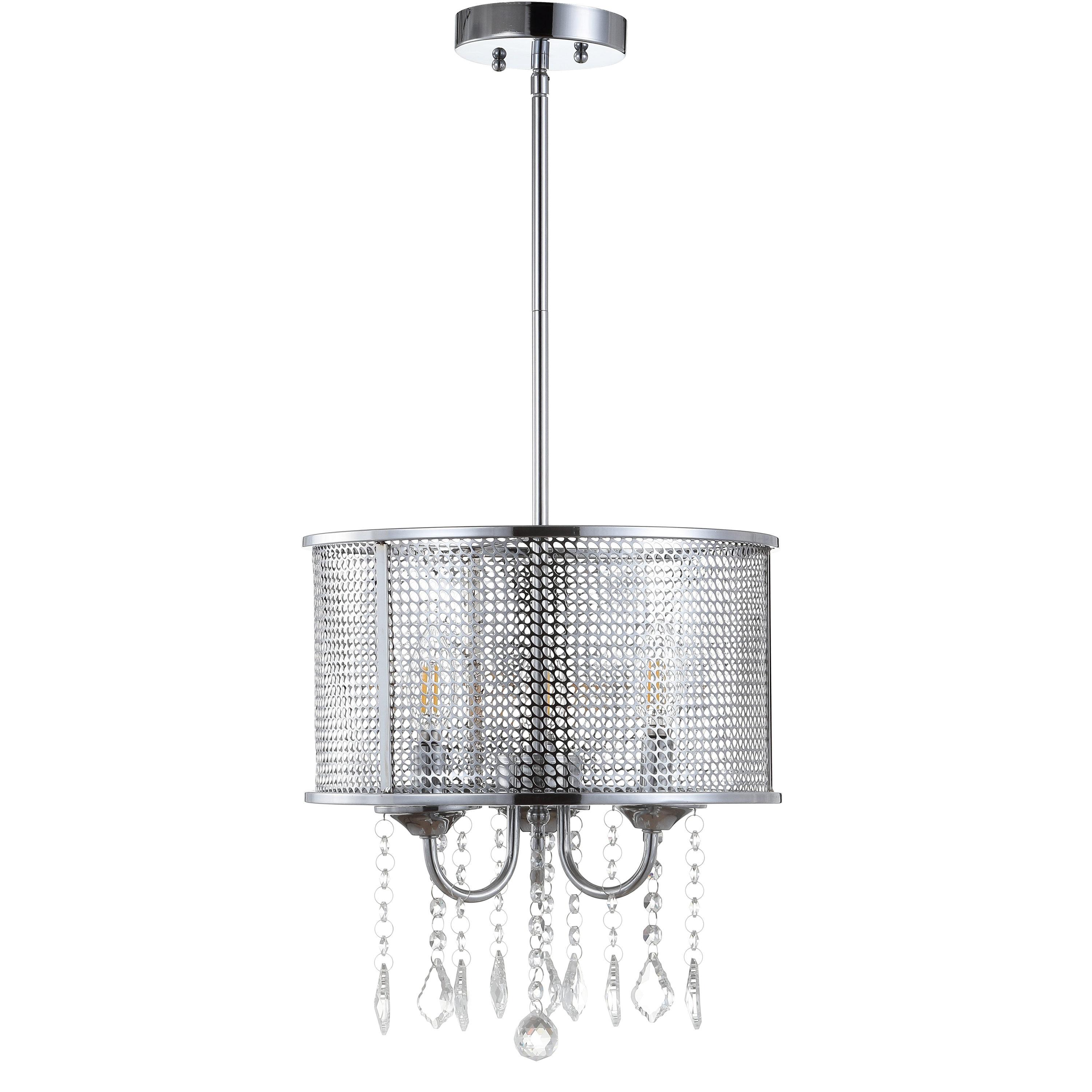 Avah 13" Chrome Polished Crystal Globe LED Pendant